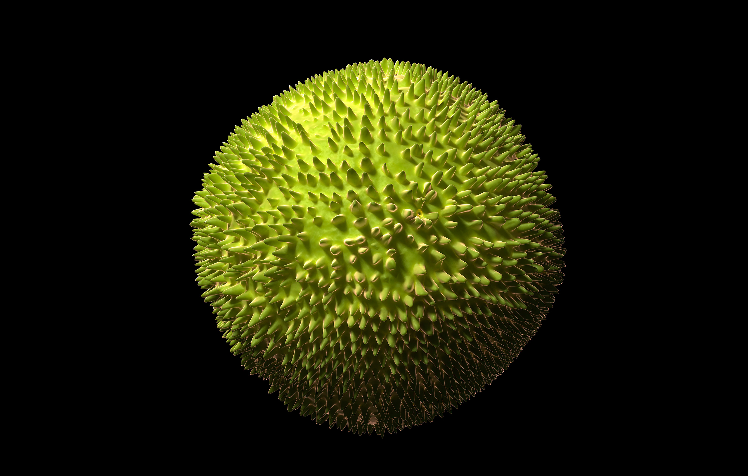 A computer rendering of the Rubella virus.