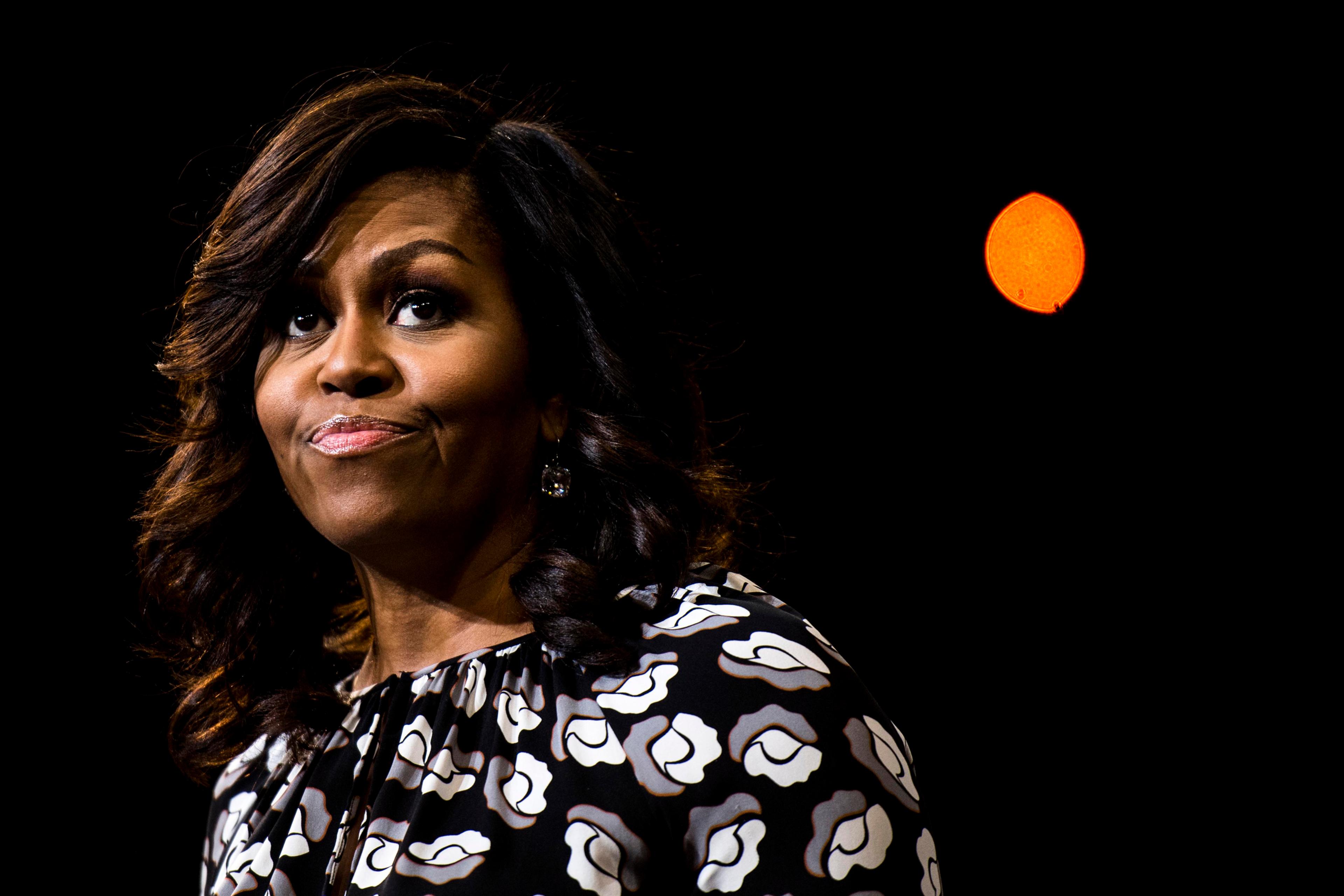 First Lady Michelle Obama speaks during a Clinton campaign in Winston-Salem, North Carolina, on Oct. 27, 2016.