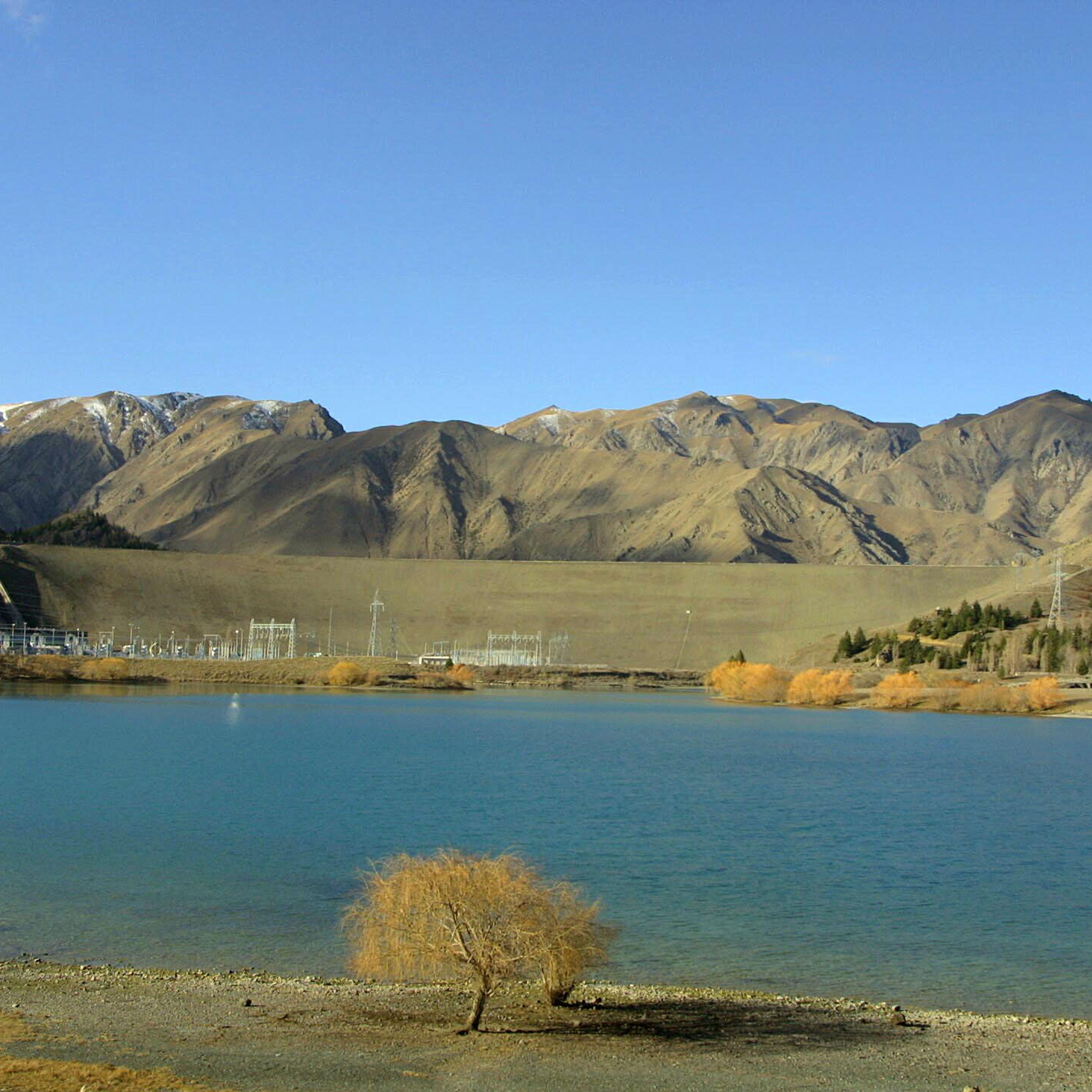 The lake at the Benmore dam and Power Station in t