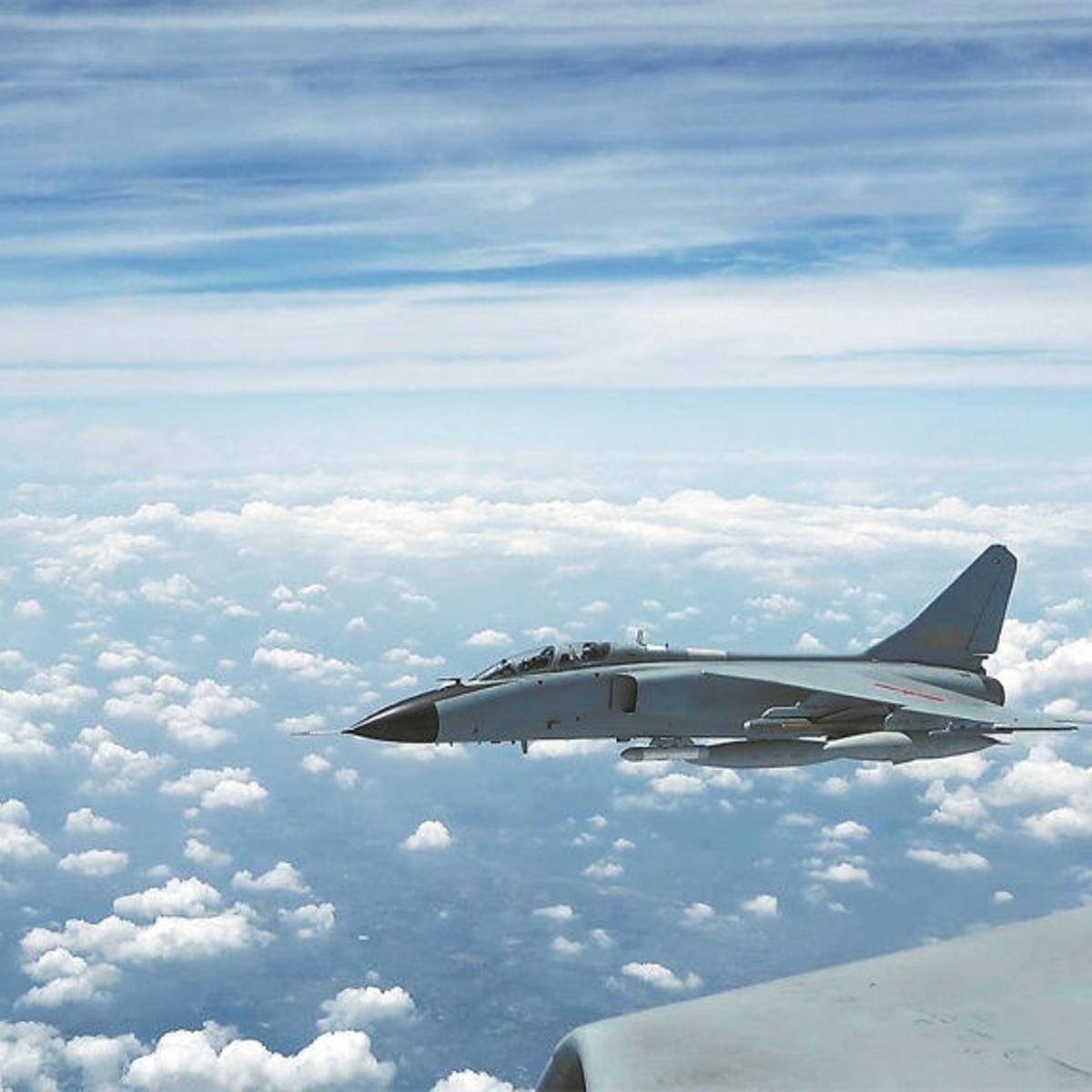 A screen grab captured from a video shows the Chinese People's Liberation Army's Eastern Theater Command launching large-scale joint military exercises around Taiwan with naval vessels and military aircraft in China on May 24, 2024.