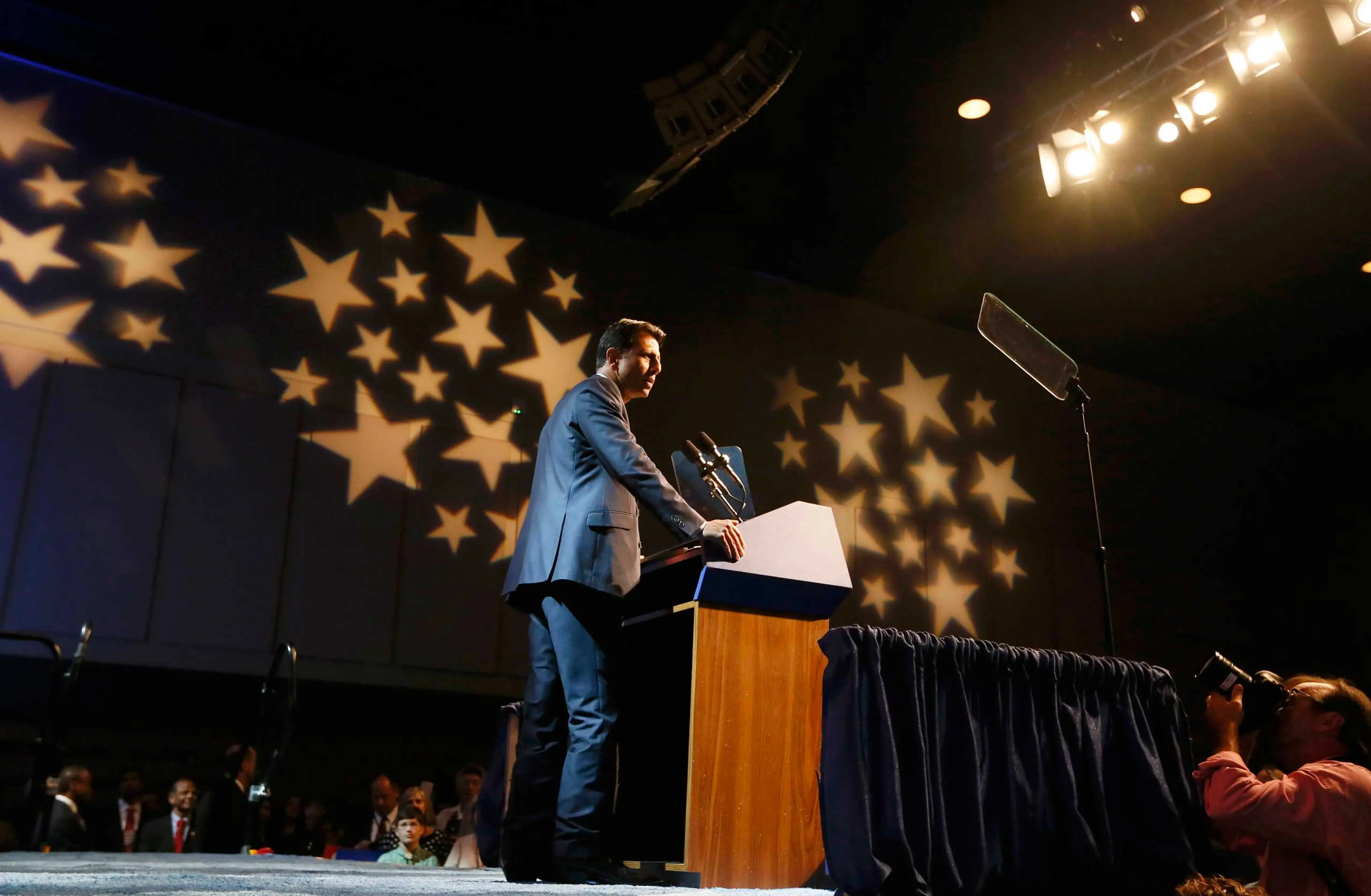 Republican presidential candidate and Louisiana Governor Bobby Jindal formally announces his campaign for the 2016 Republican presidential nomination in Kenner
