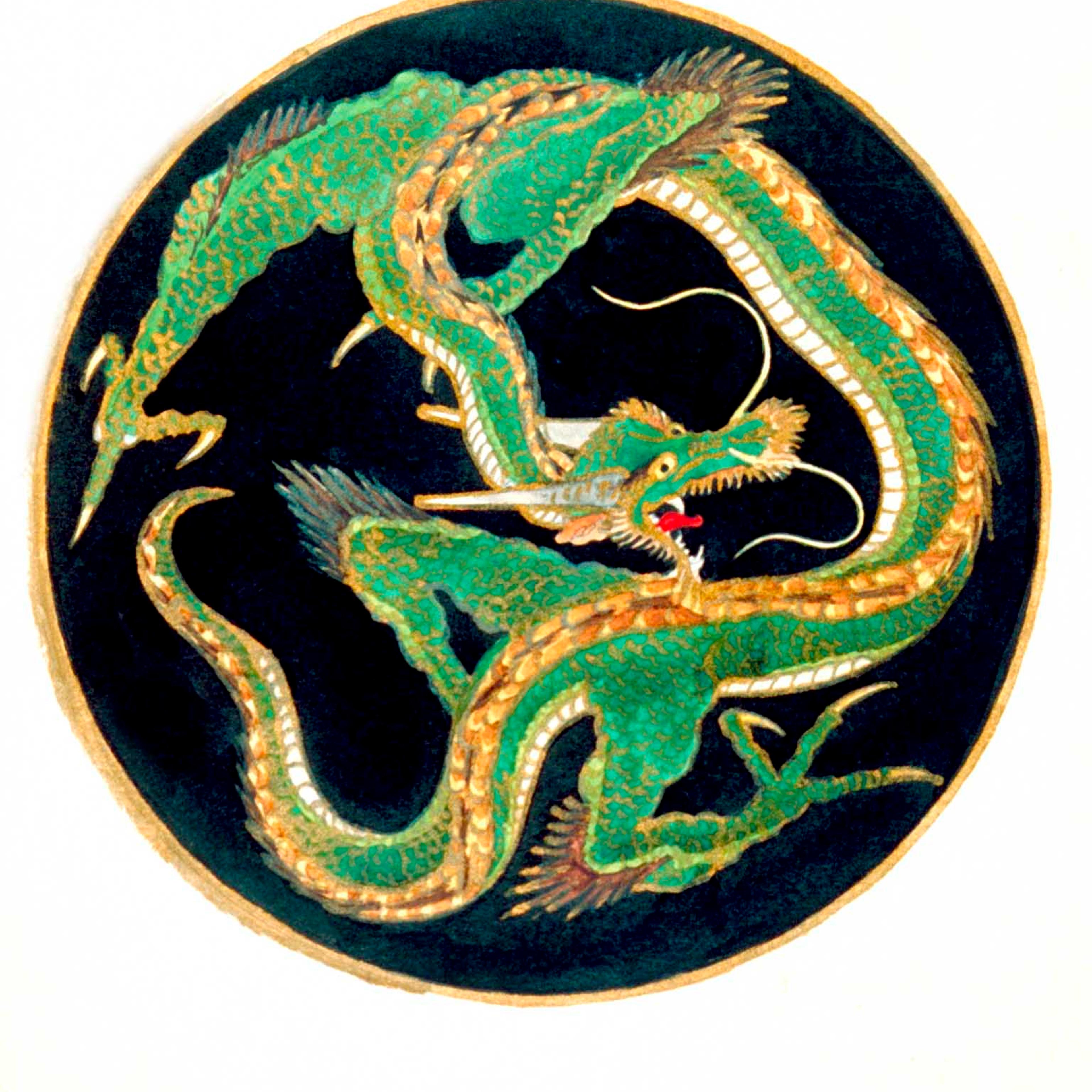 Three clawed Japanese dragon decorates c