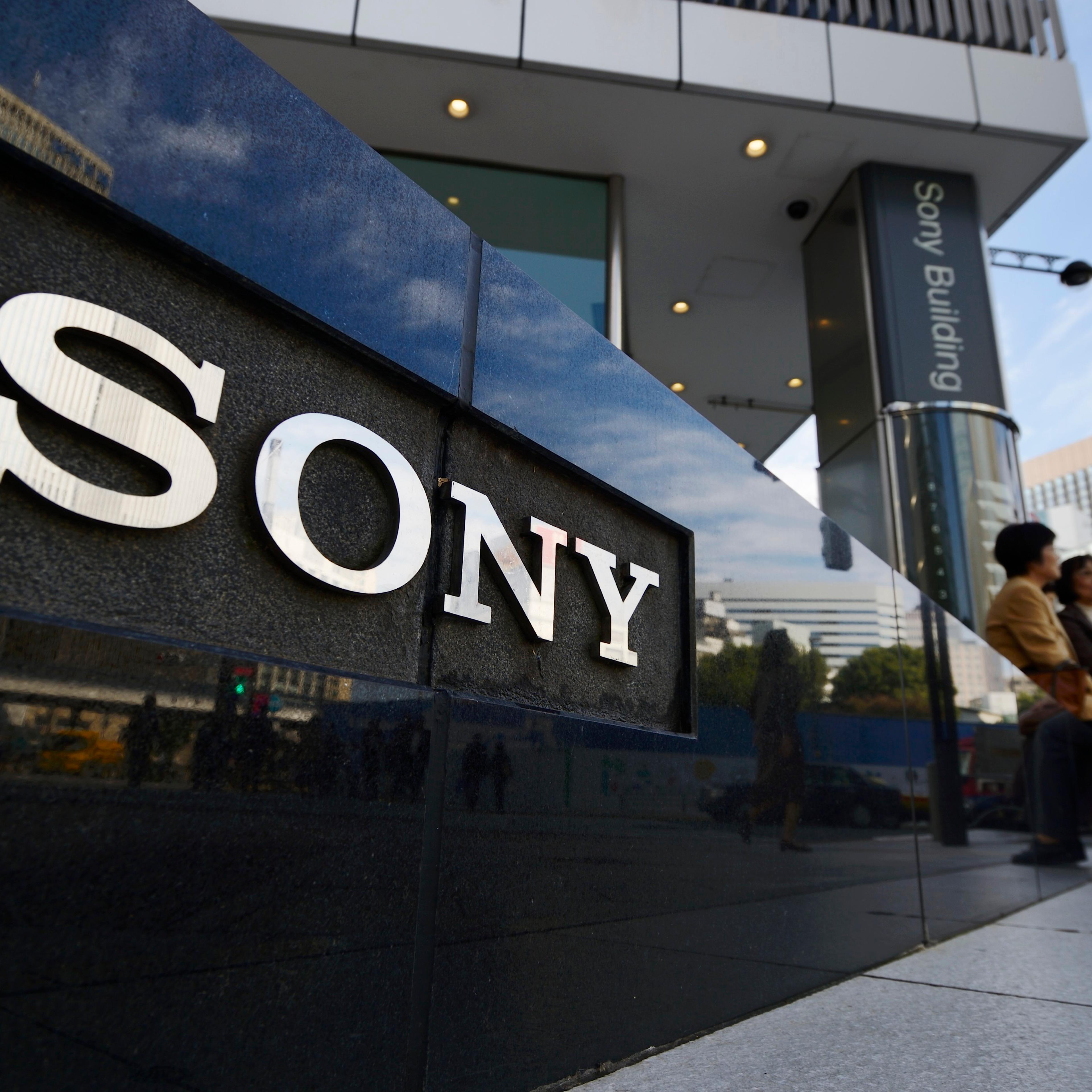 The Sony Corp. logo is displayed outside the company's showroom in Tokyo on Oct. 30, 2013.