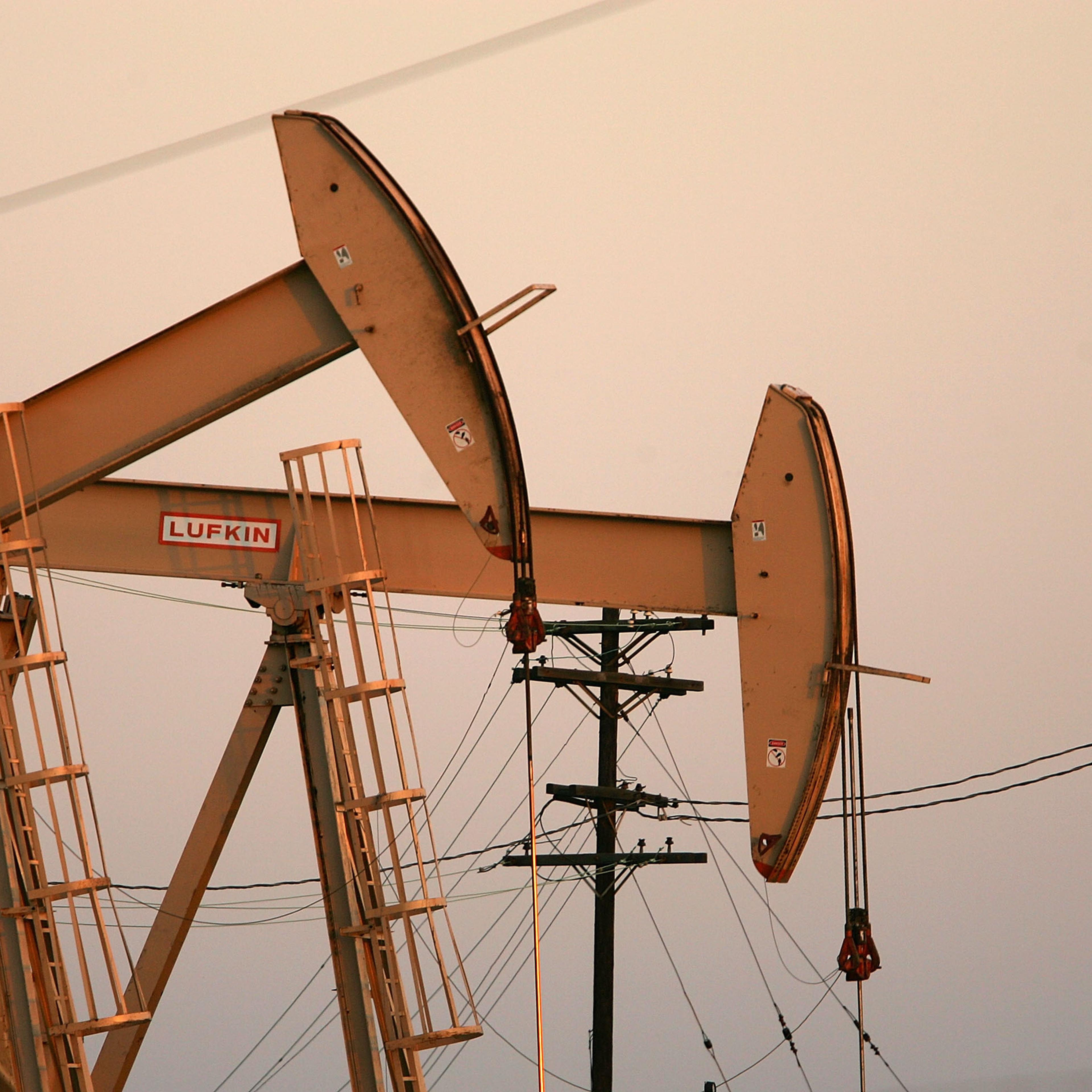 Oil rigs extract petroleum on April 25, 2008 in the Los Angeles area community of Culver City, California.