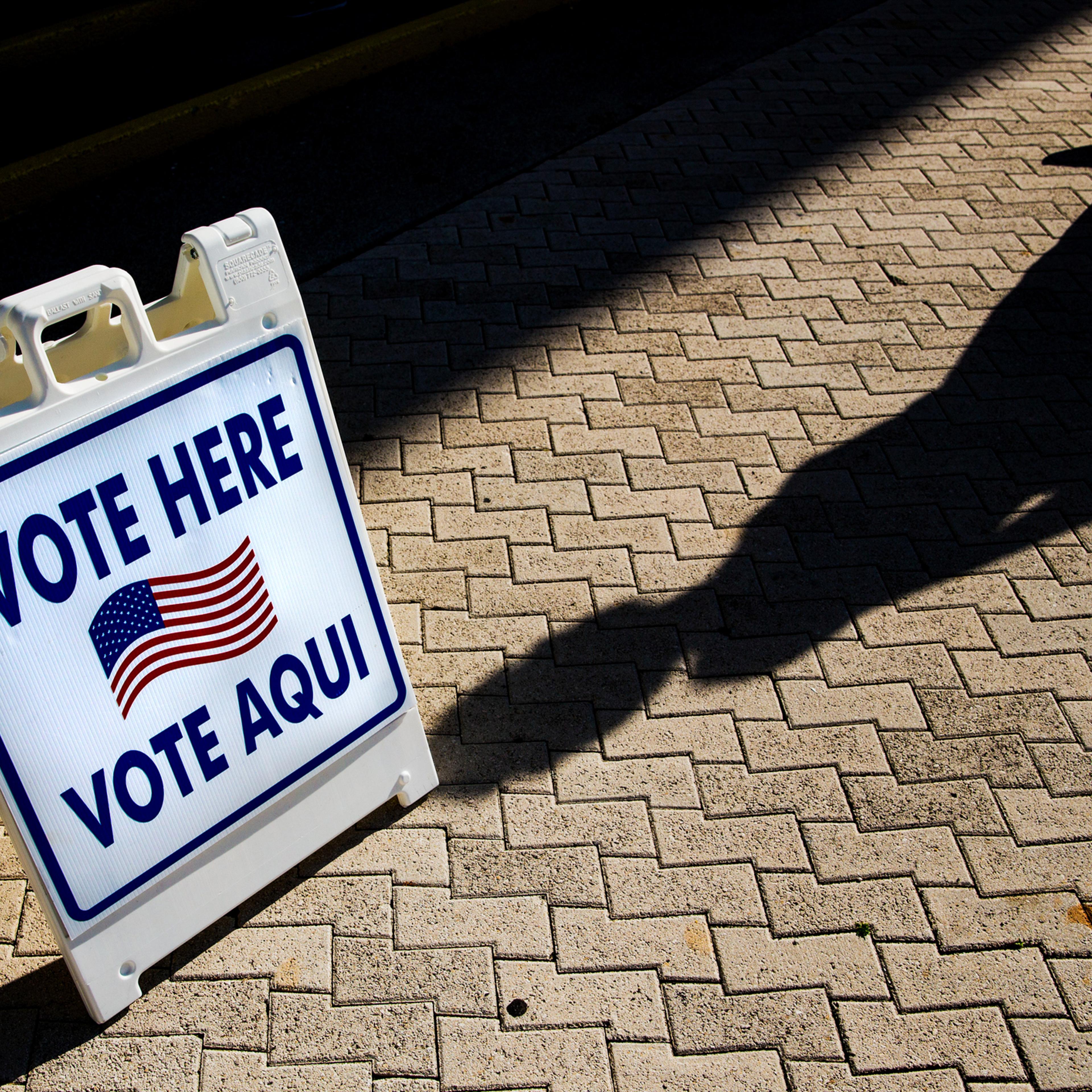 Vote Here Sign In English And Spanish