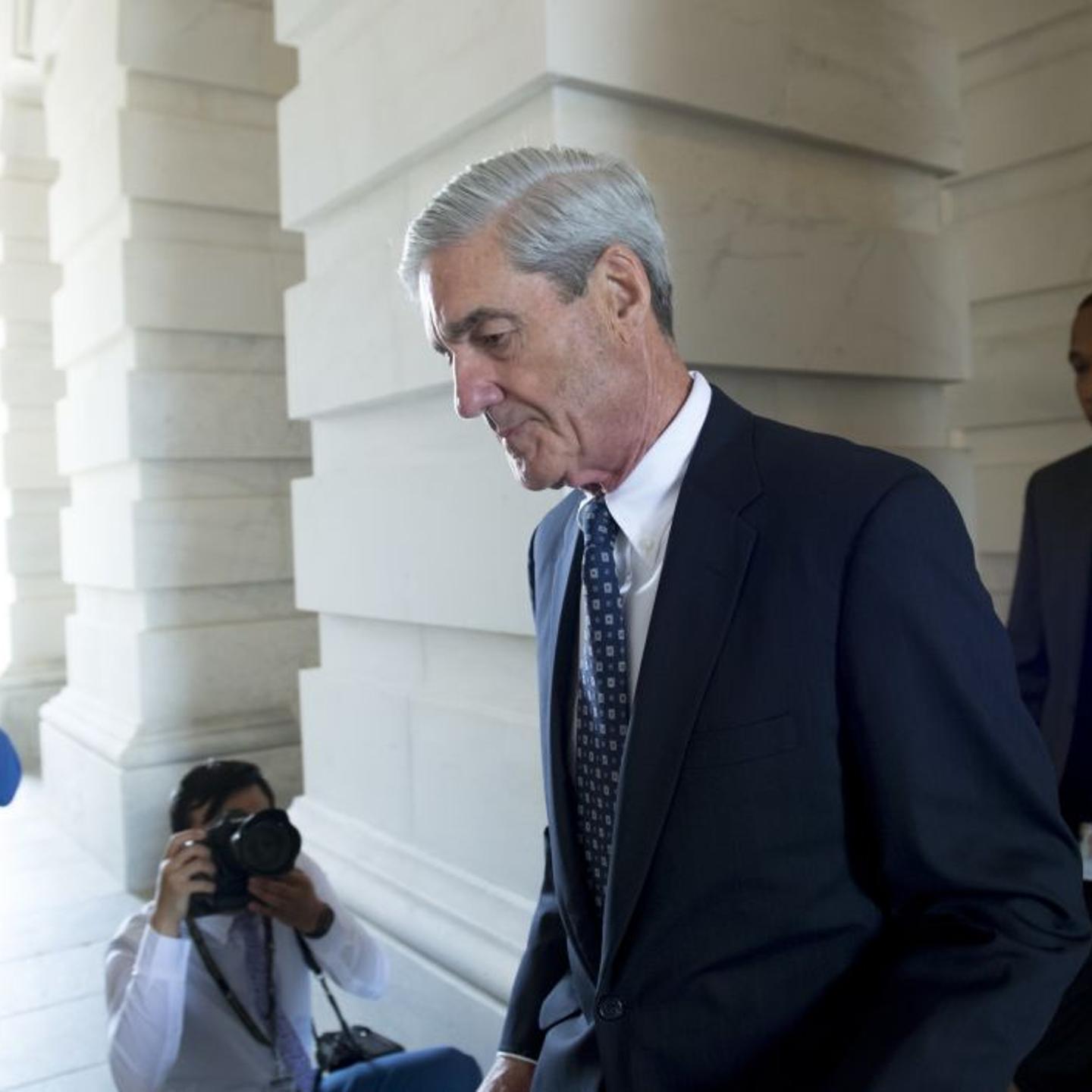 Former FBI Director Robert Mueller, special counsel on the Russian investigation, leaves following a meeting with members of the US Senate Judiciary Committee