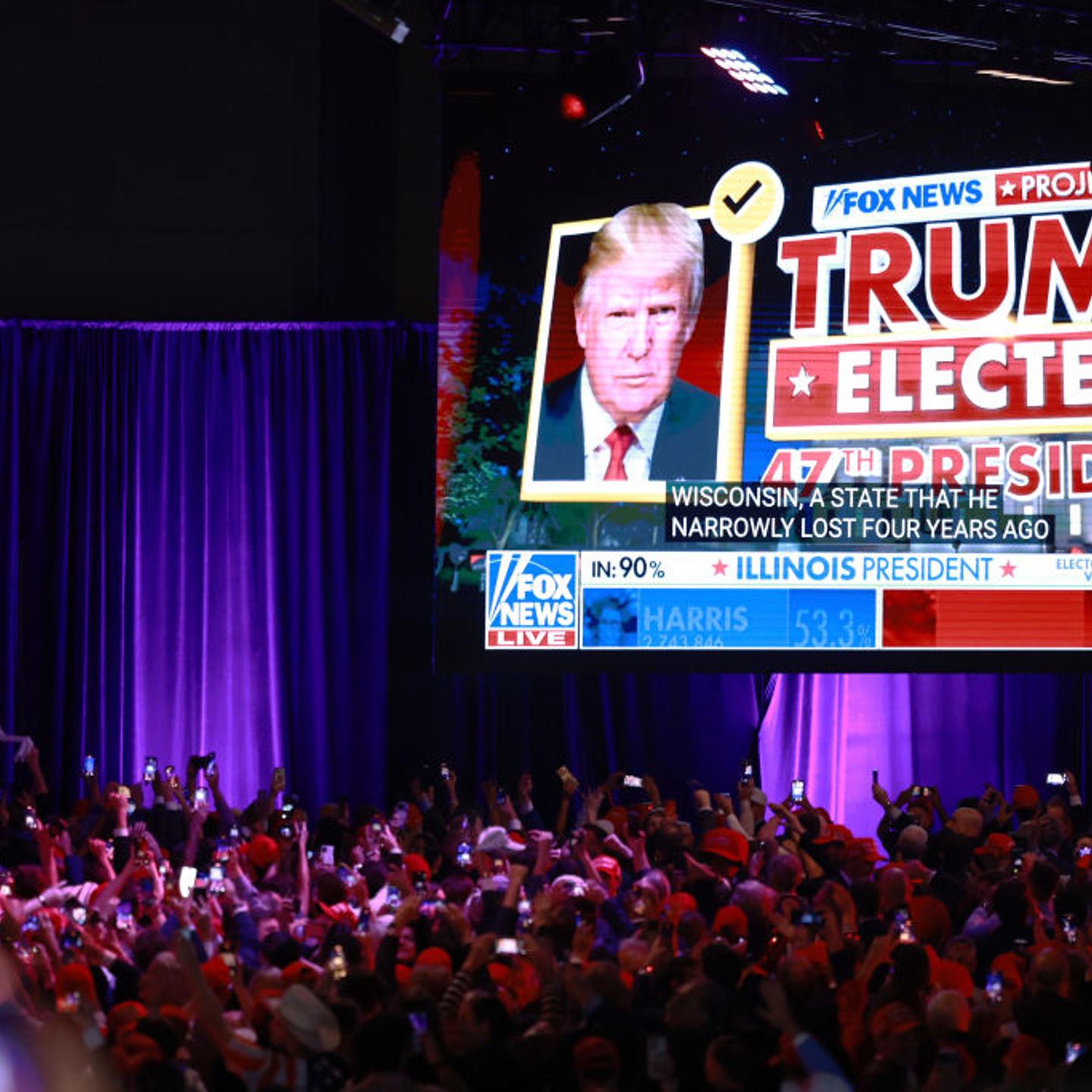 Republican Presidential Nominee Donald Trump Holds Election Night Event In West Palm Beach