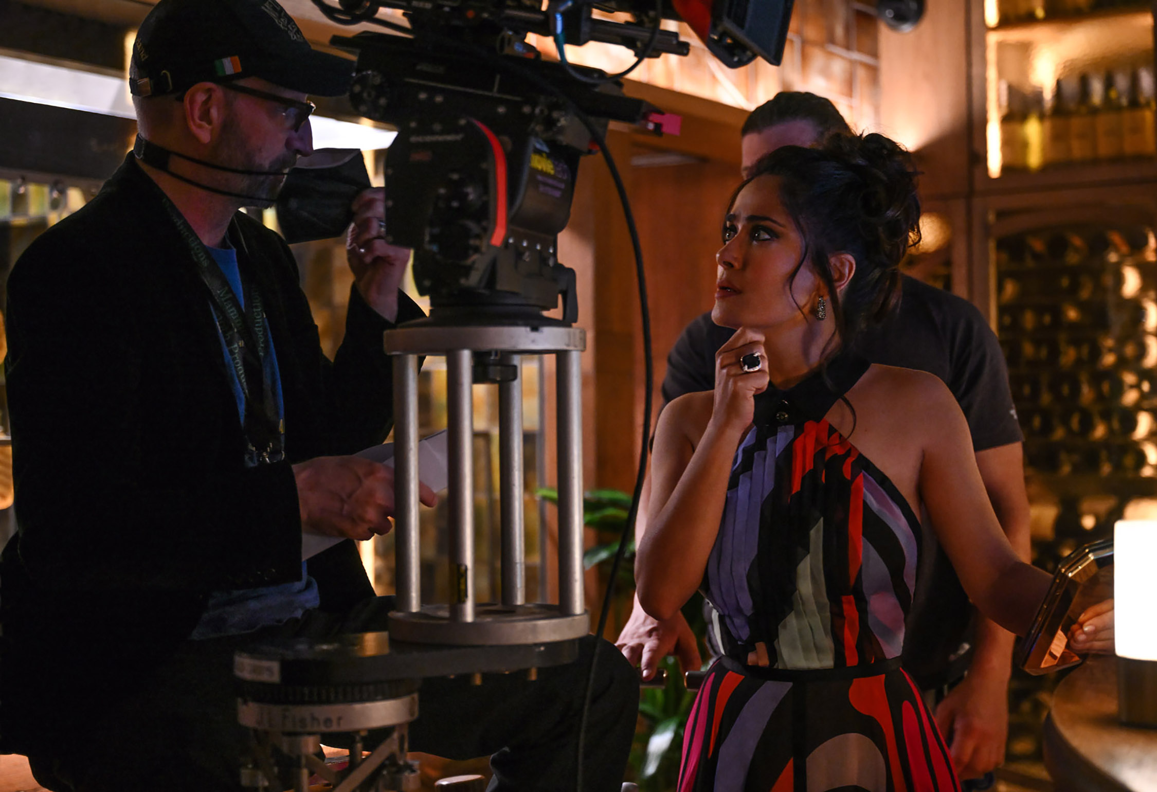 Steven Soderbergh and Salma Hayek Pinault on the set of  <i>Magic Mike's Last Dance</i>