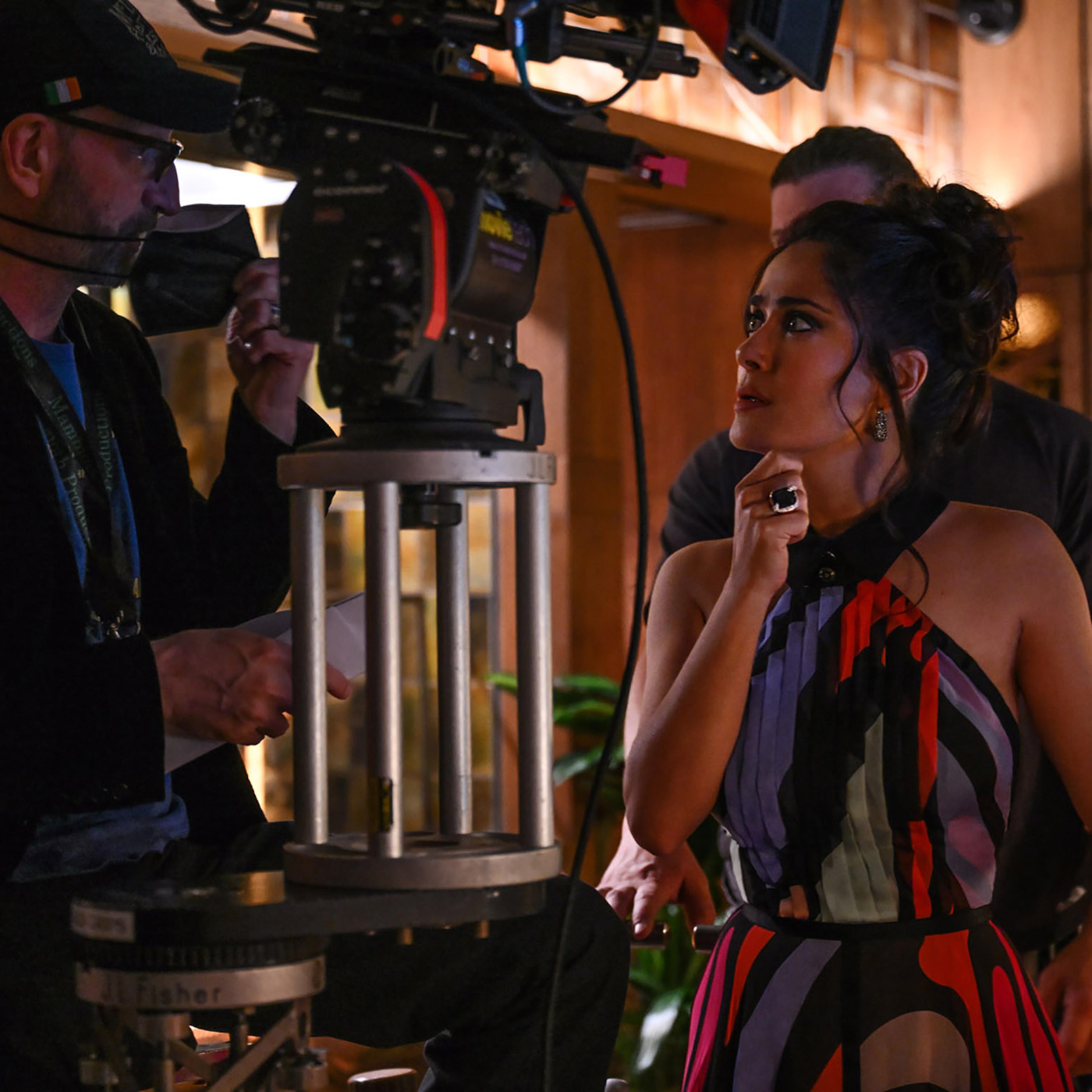Steven Soderbergh and Salma Hayek Pinault on the set of <i>Magic Mike's Last Dance</i>