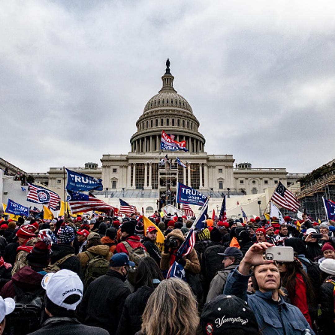 Pro-Trump supporters storm the U.S. Capitol following a rally with President Donald Trump on January 6, 2021 in Washington, DC.