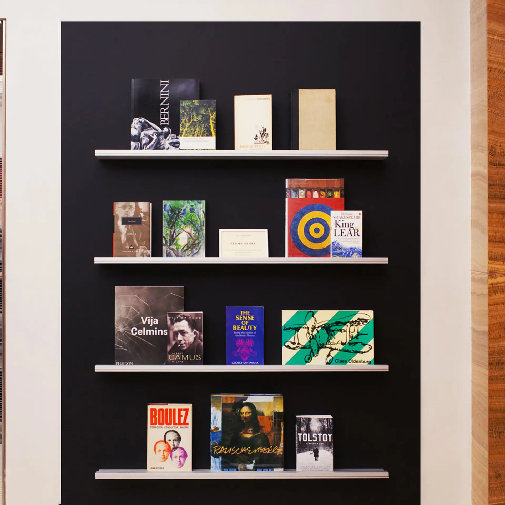 Frank Gehry has selected personal favorites for his 'Curated Bookshelf' at Louis Vuitton's London flagship. The shelf is located in the first-floor librarie.