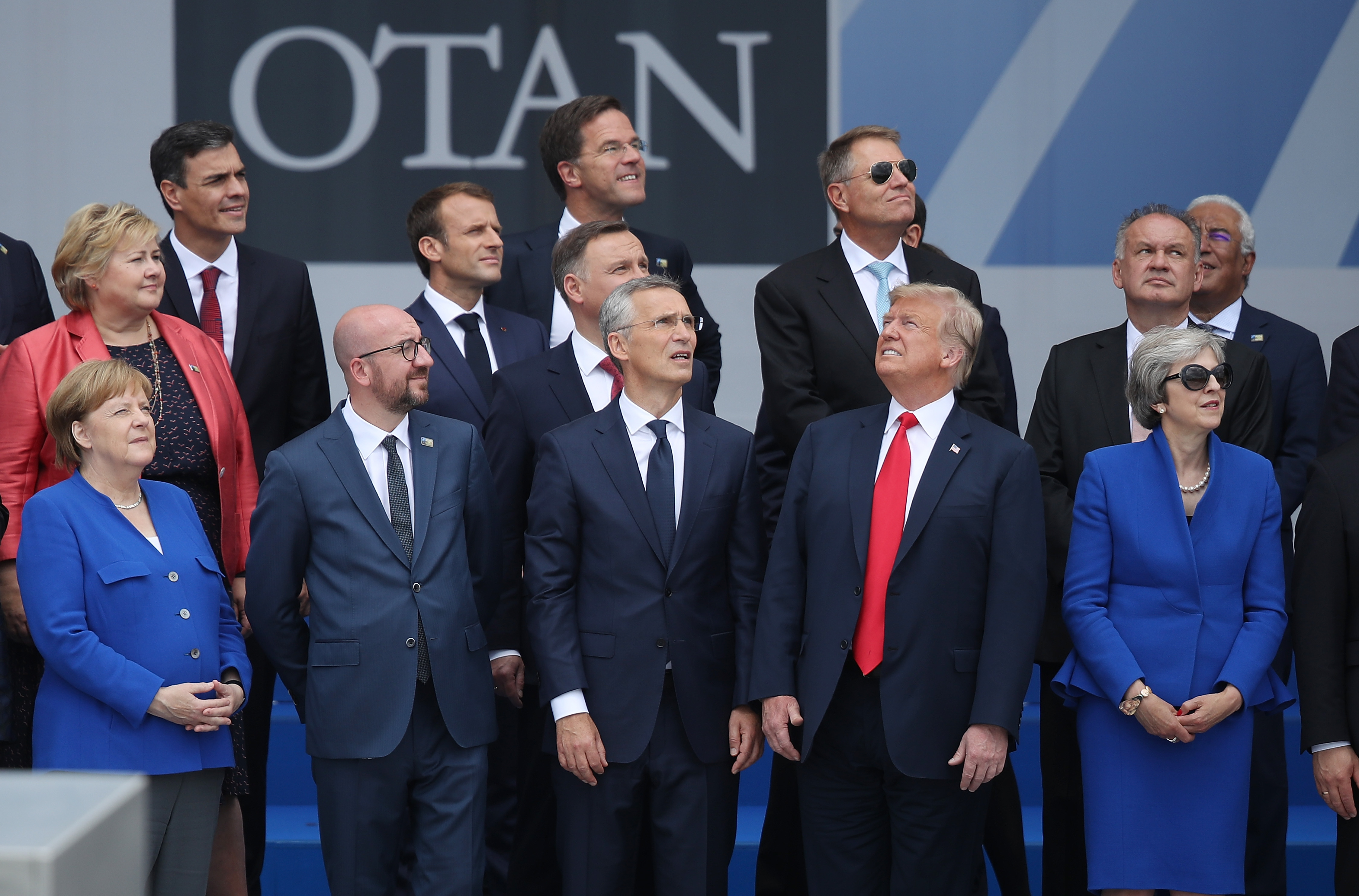World leaders at the opening ceremony at NATO headquarters
