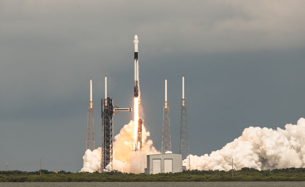 A SpaceX Falcon 9 rocket lifts off from launch pad 40 at the Cape Canaveral Space Force Station in Florida on Sept. 29, 2024.