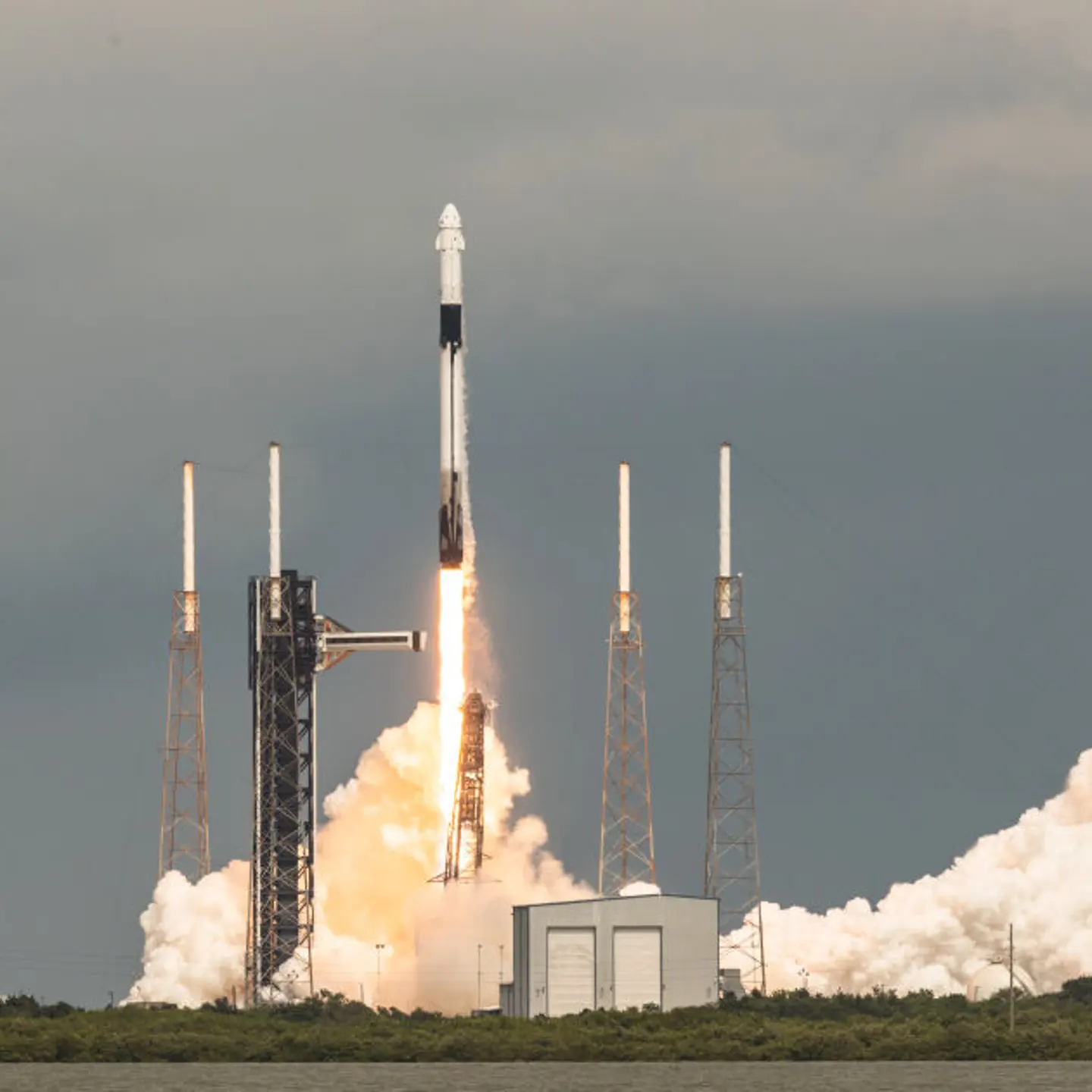 A SpaceX Falcon 9 rocket lifts off from launch pad 40 at the Cape Canaveral Space Force Station in Florida on Sept. 29, 2024.