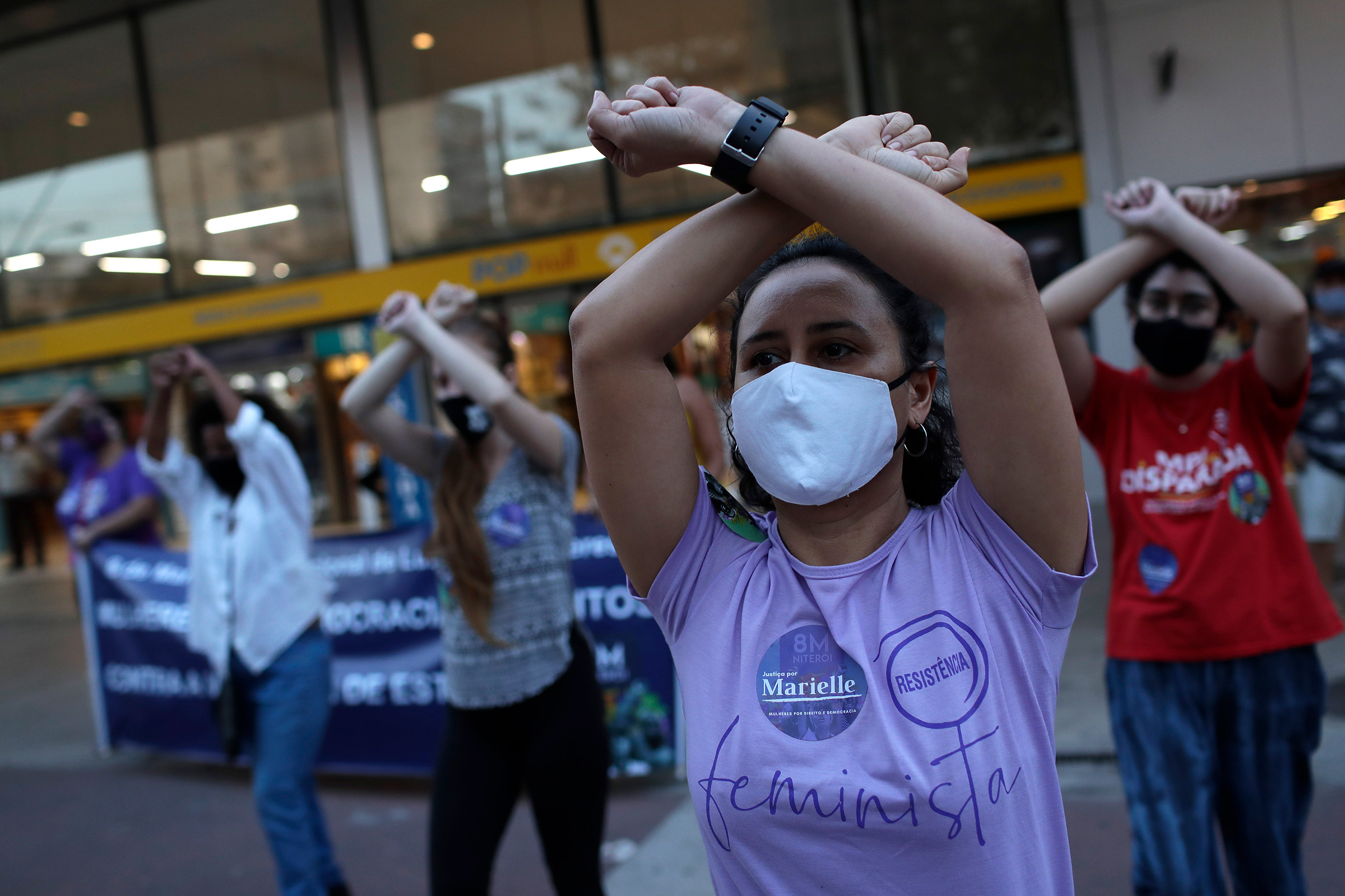 Women demonstration against rape, gender-based violence, and domestic abuse in Niteroi, Brazil, Sept.2, 2020.