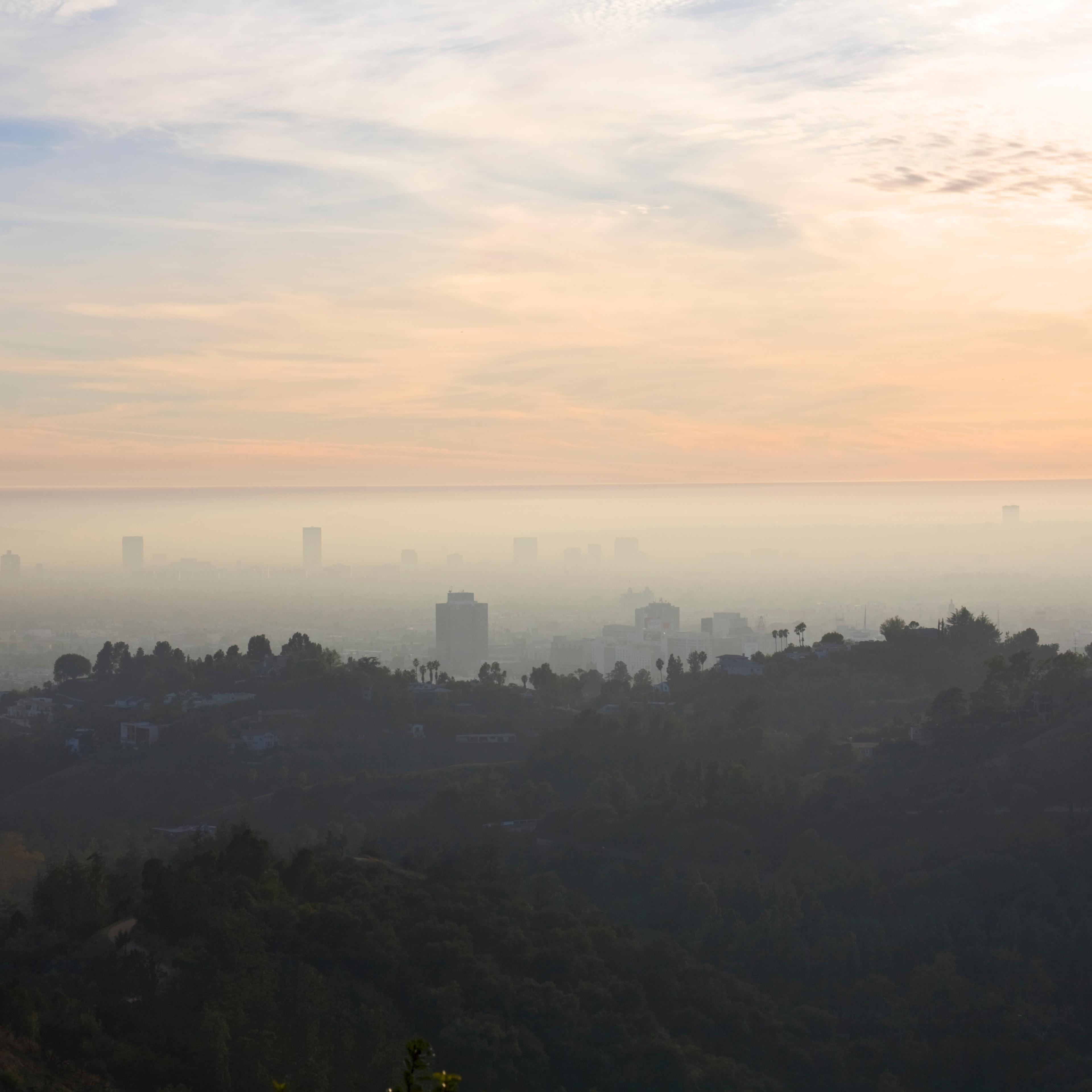 Hollywood Hills with Smog and Fog
