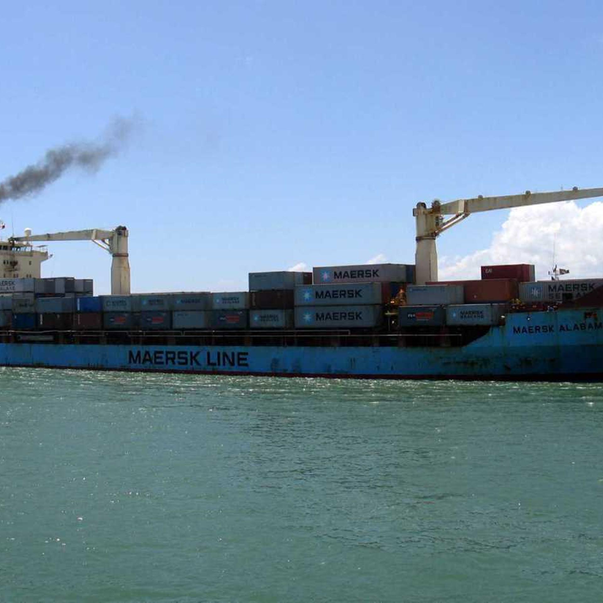 U.S.-flagged container ship, Maersk Alabama, sails into the Kenyan coastal sea port of Mombasa, November 22, 2009.