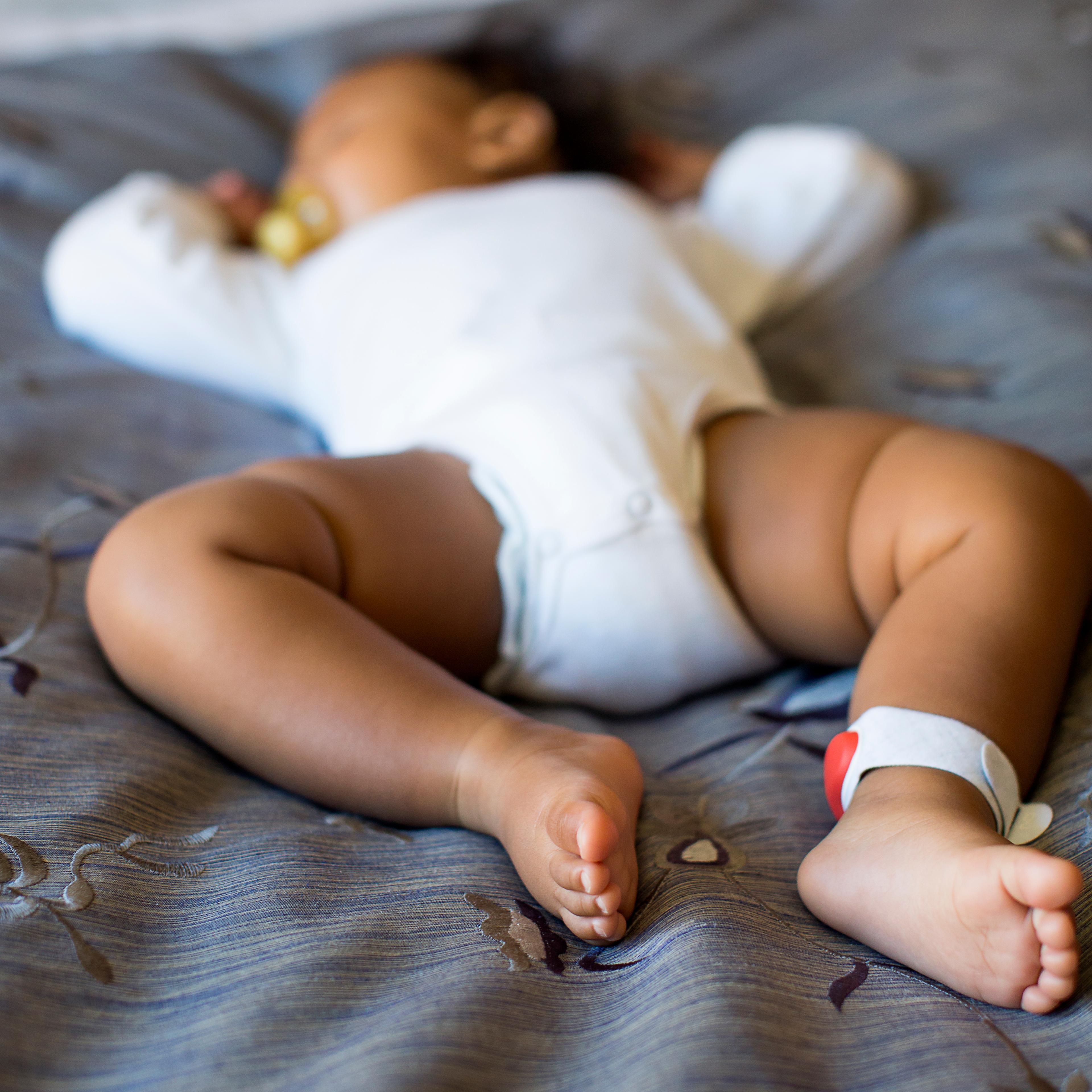The Sproutling Baby Monitor straps onto your baby's ankle and is machine washable.