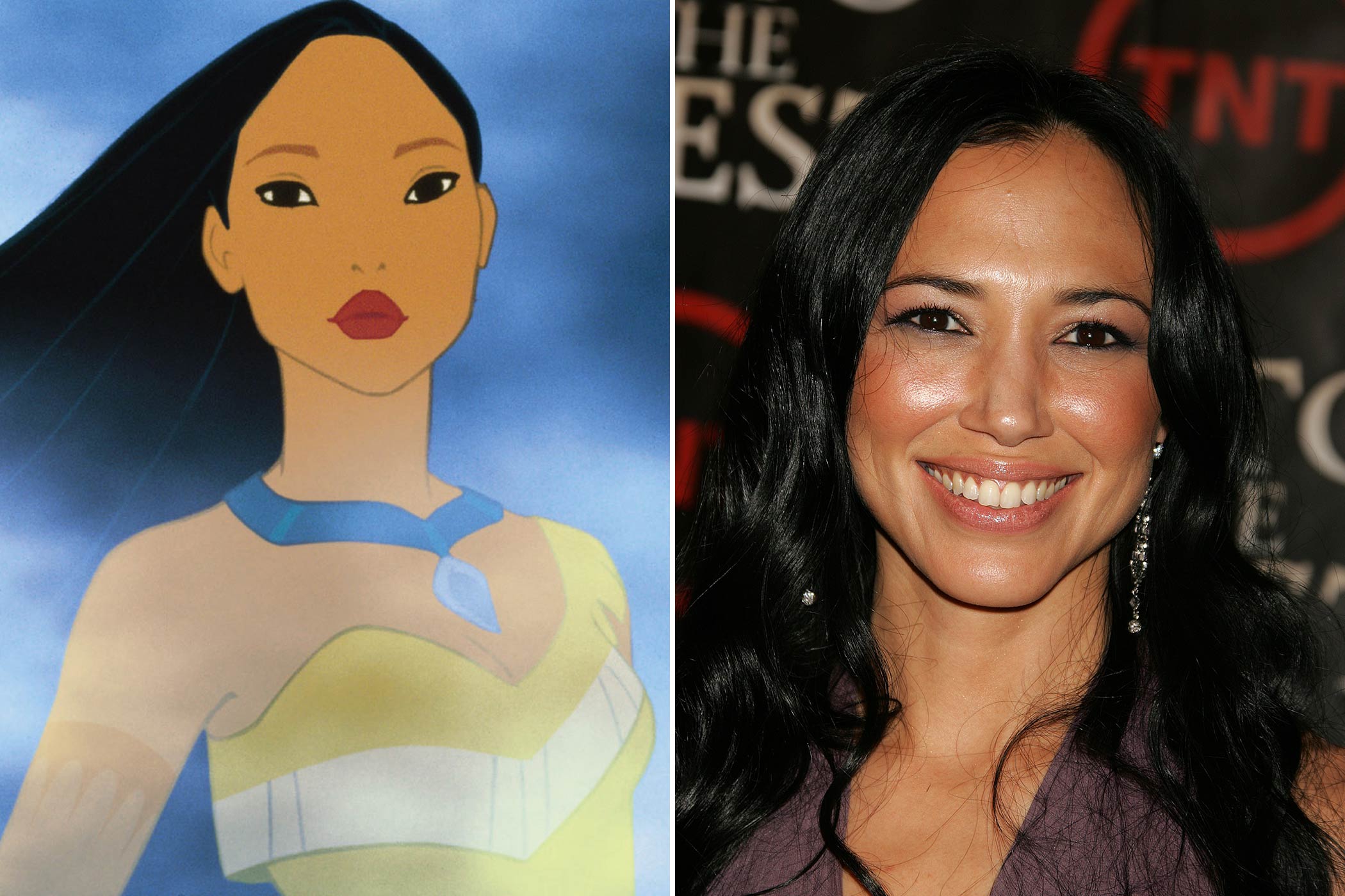Pocahontas: Irene Bedard Born in Alaska, Irene Bedard is of Inupiat, Inuit and Métis descent. Bedard was not only the voice of Pocahontas, animators also incorporated some of her facial expressions into the character.