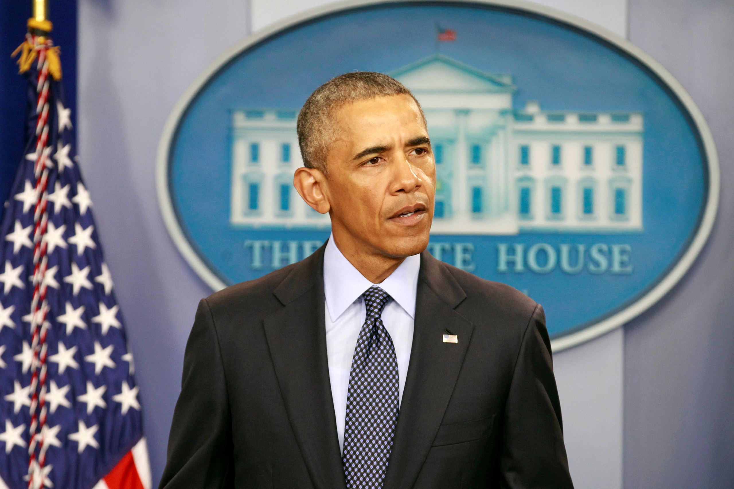 U.S. President Barack Obama speaks about the worst mass shooting in U.S. history that took place in Orlando, Florida, at the White House in Washington, U.S., June 12, 2016. REUTERS/Joshua Roberts TPX IMAGES OF THE DAY