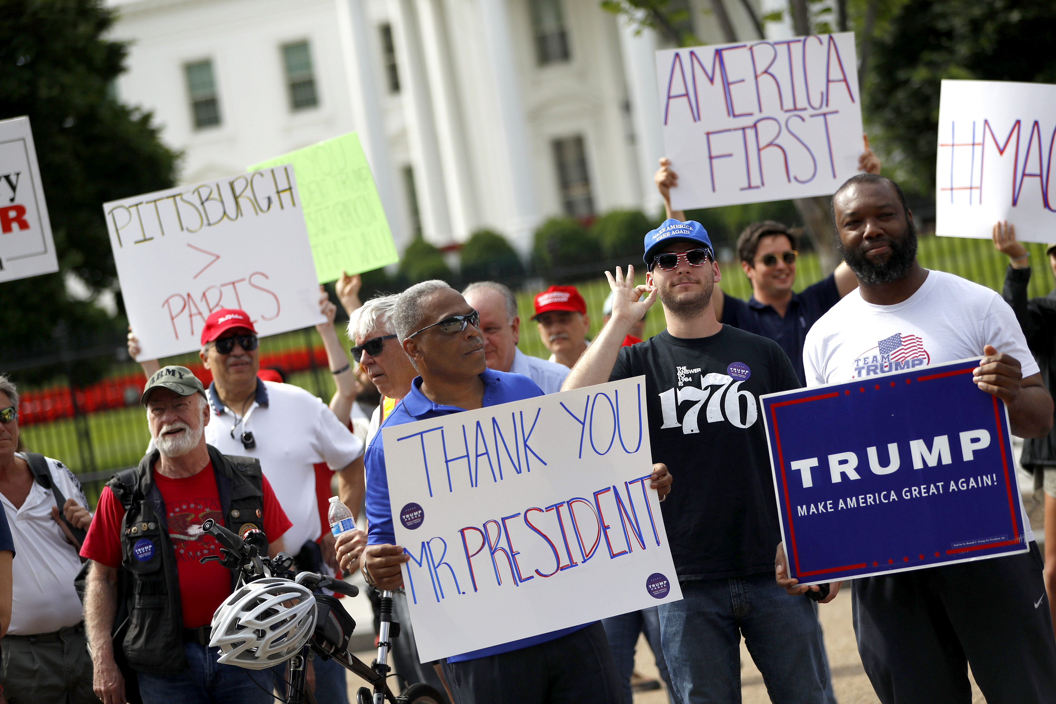 Trump Supporters Hold "Pittsburgh Not Paris" Rally In Washington DC