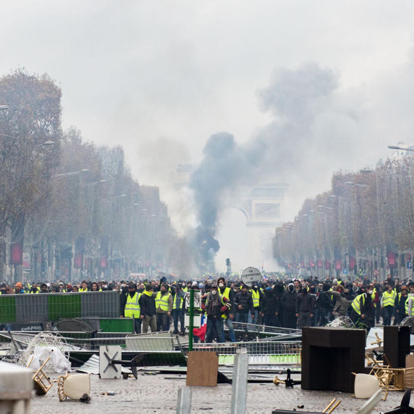 Yellow Vest Protests And Clashes On The Champs Elysees, Paris
