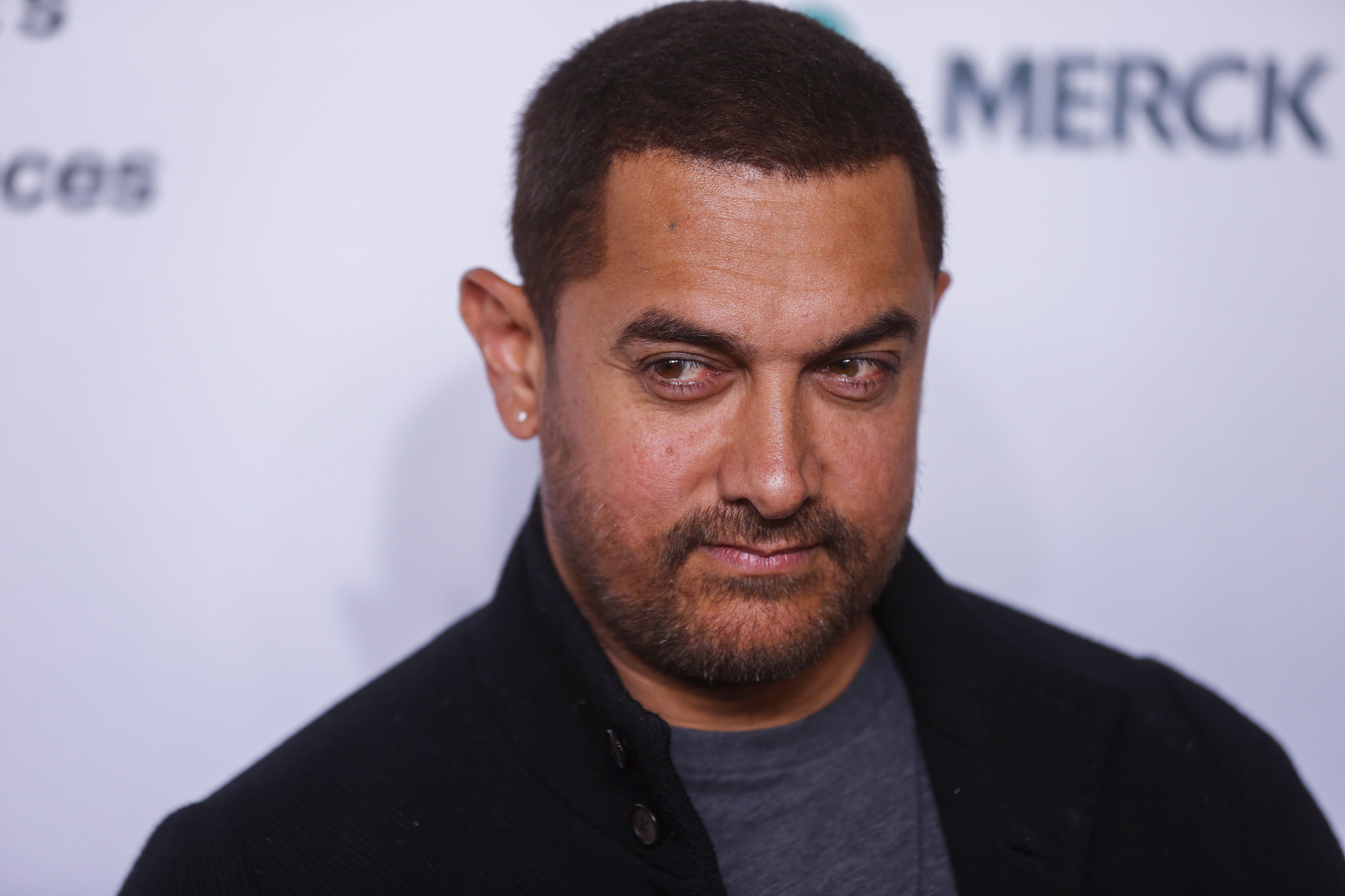 Indian actor Aamir Khan arrives for the opening night of the Women in the World summit in New York