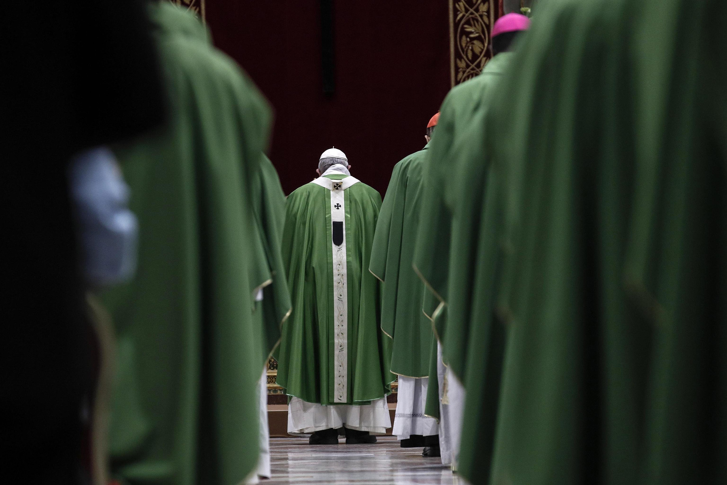 Pope Francis celebrates Mass in the Vatican on Feb. 24, the final day of his landmark sex-abuse summit