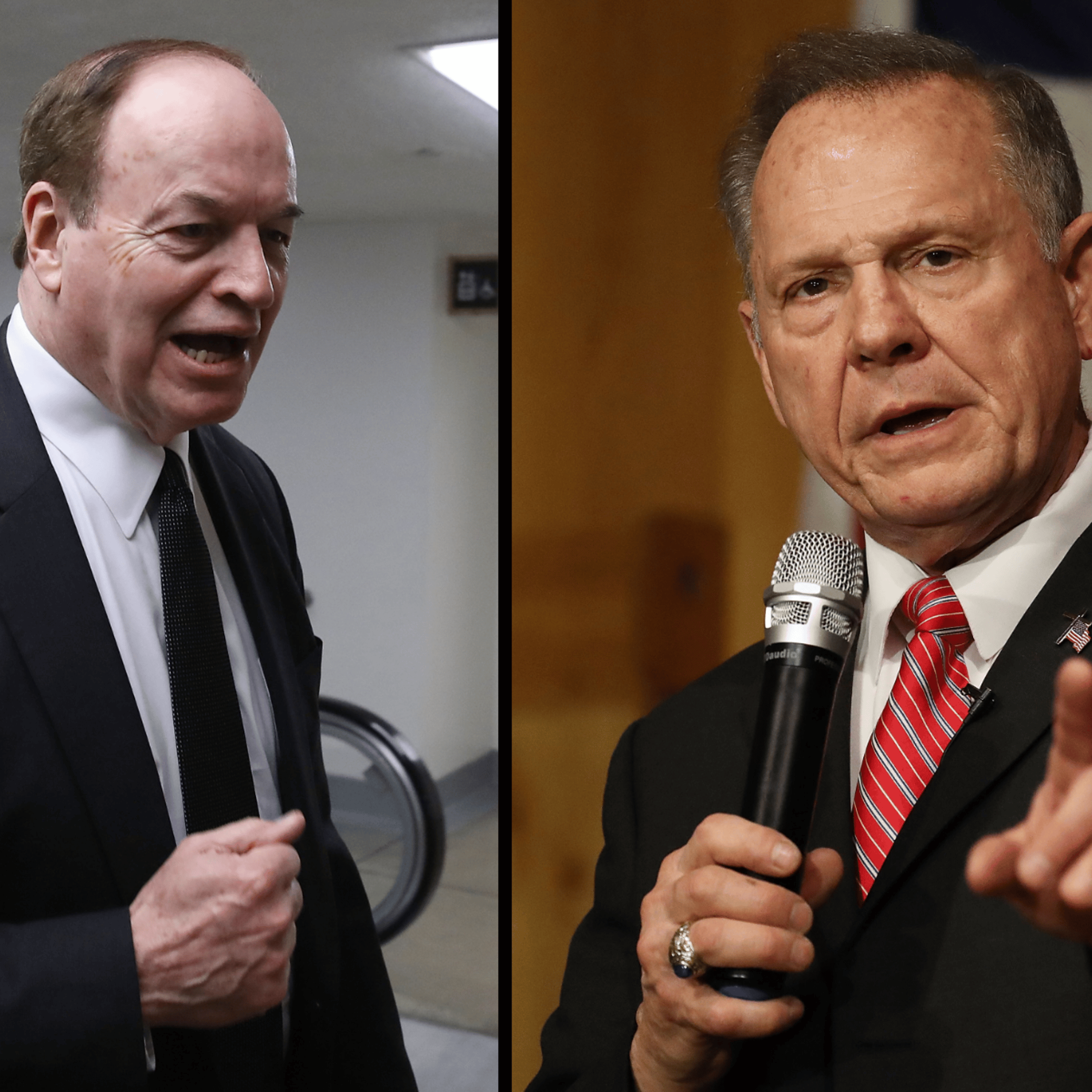 Alabama Sen. Richard Shelby (L) and Alabama Senate candidate Roy Moore
