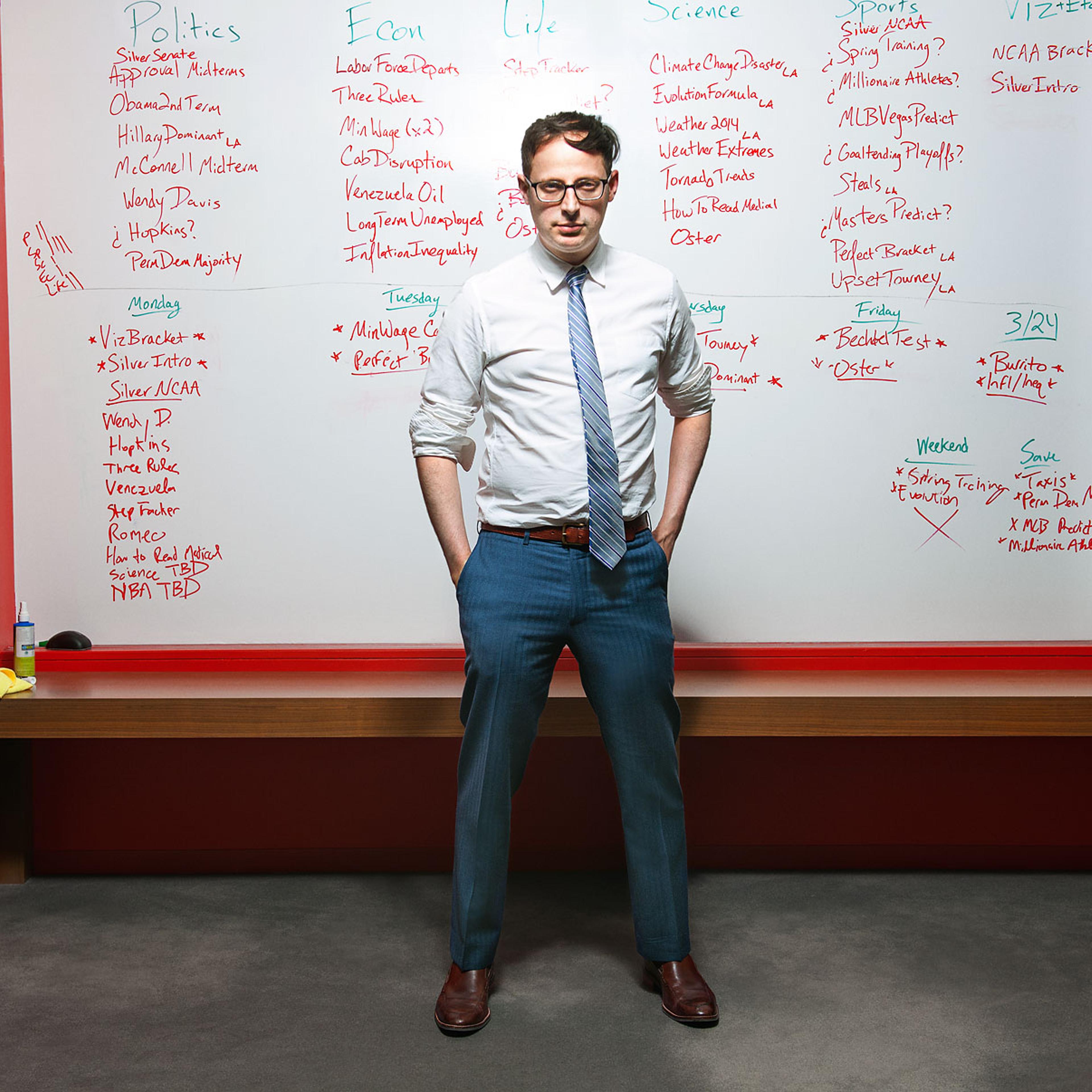 Nate Silver at the New York City headquarters of ESPN’s FiveThirtyEight blog on Feb 26, 2014.