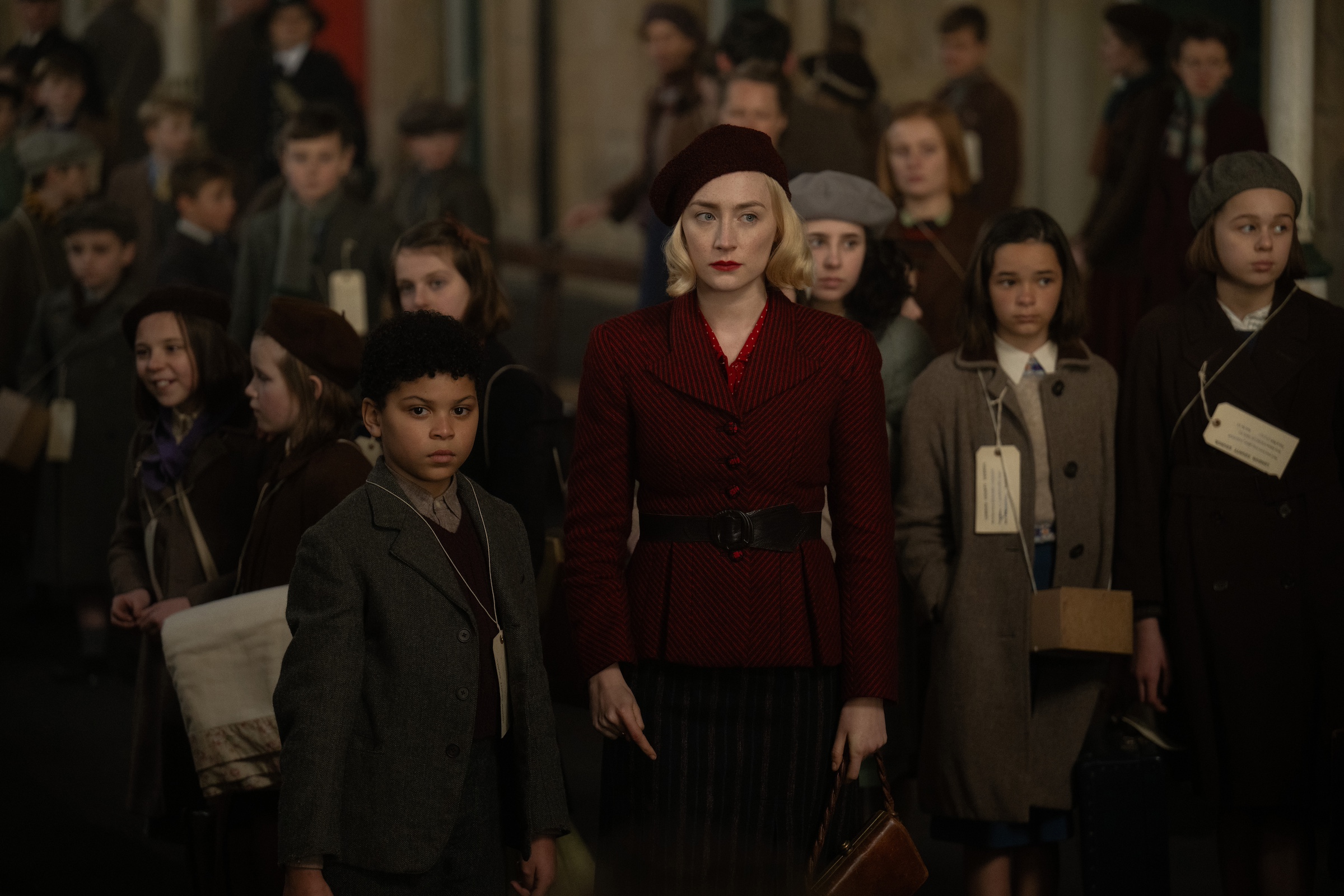 Elliott Heffernan and Saoirse Ronan in 'Blitz'