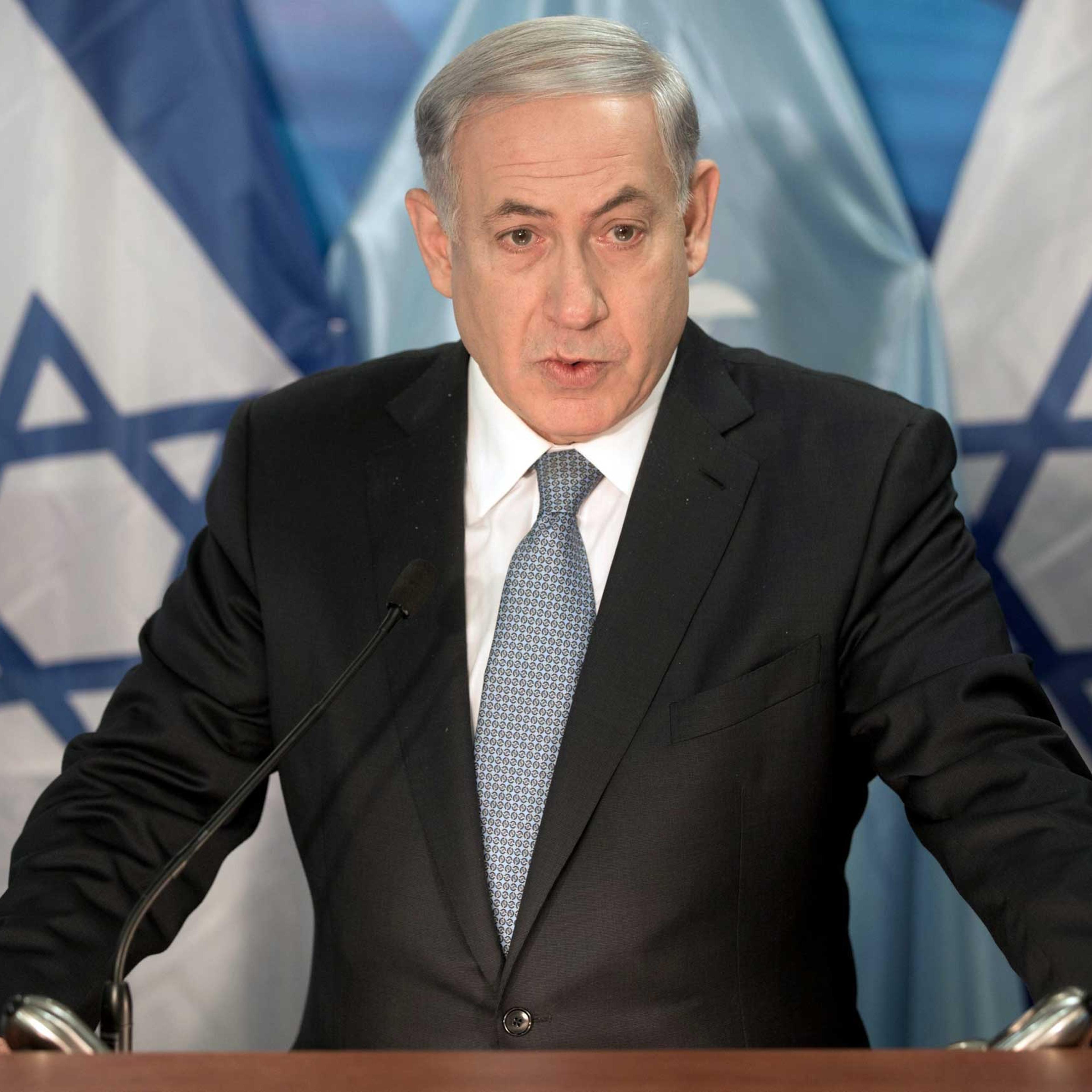 Israeli Prime Minister Benjamin Netanyahu speaks during a press conference in Jerusalem, Oct. 13, 2014.