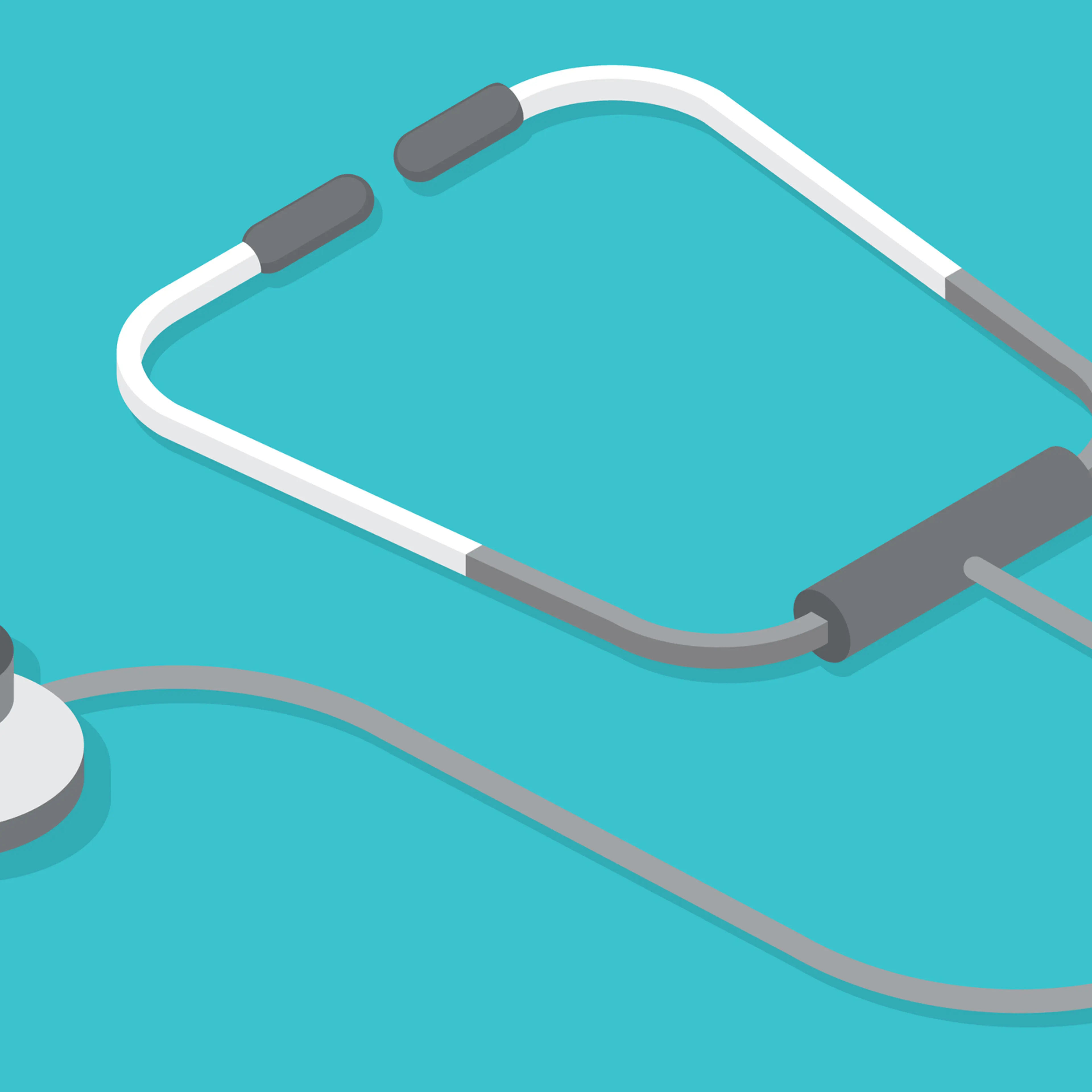 Stethoscope medical equipment vector illustration. Diagnostic tool for sounds coming from the heart
