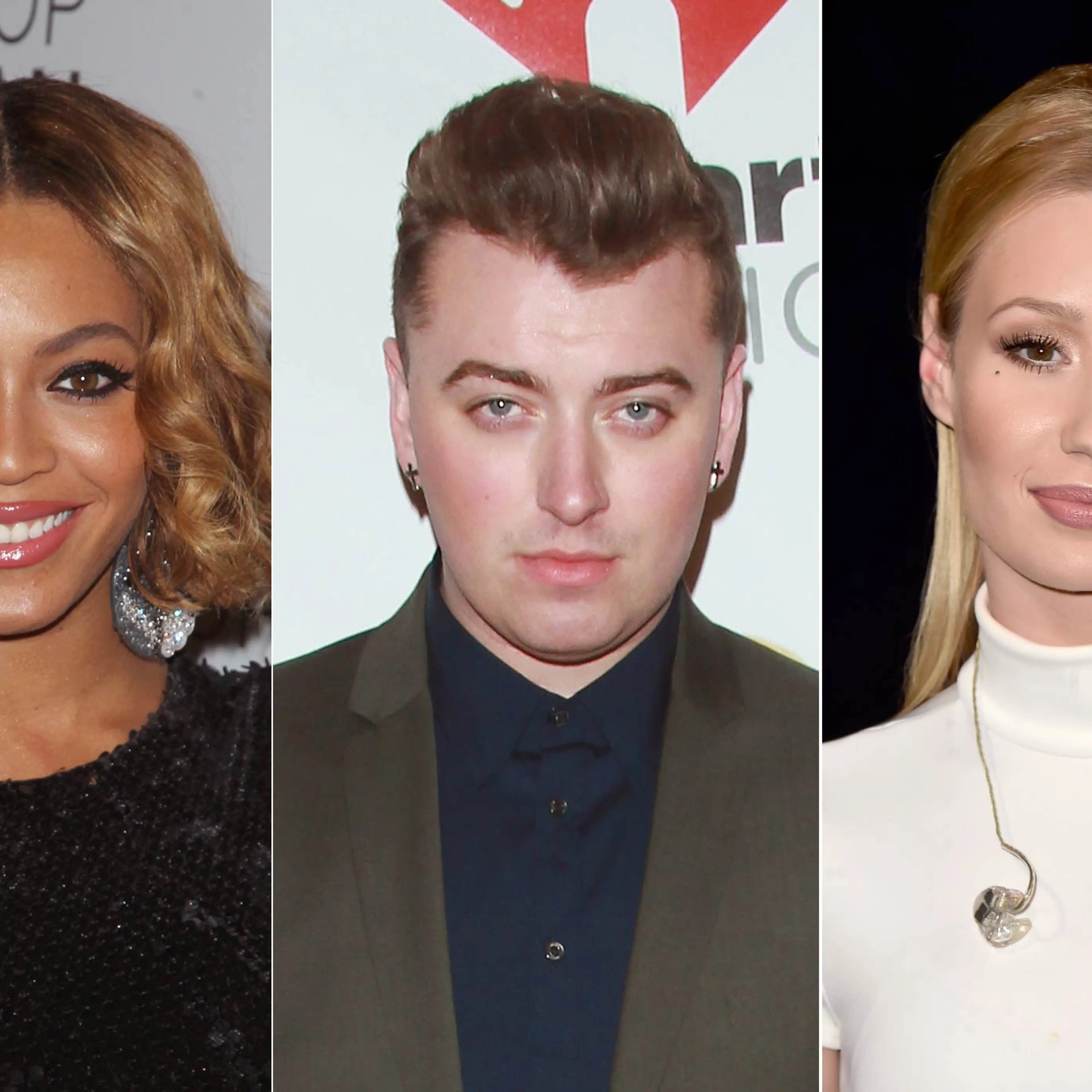 From left: Beyoncé, Sam Smith, Iggy Azalea