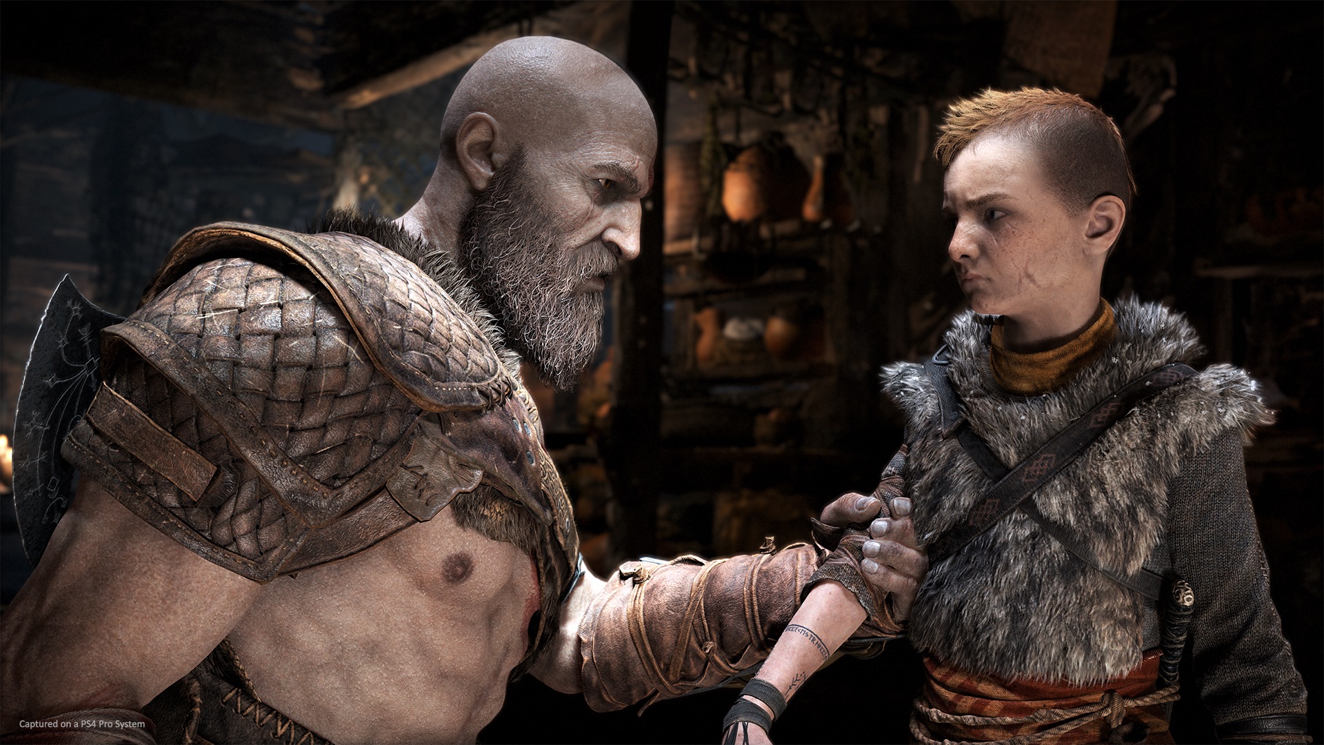 Kratos and his son Atreus in the new God of War game for the PS4