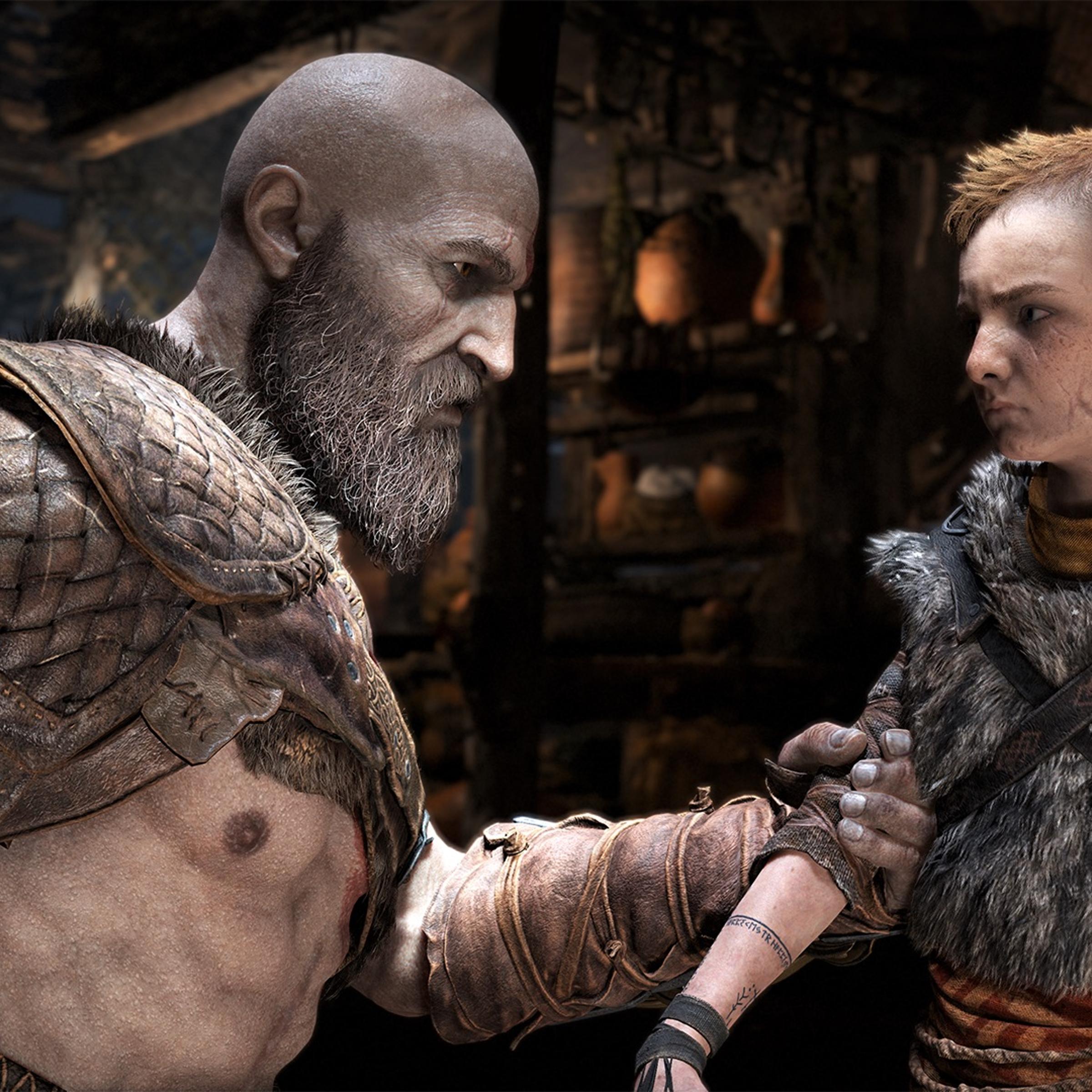 Kratos and his son Atreus in the new God of War game for the PS4