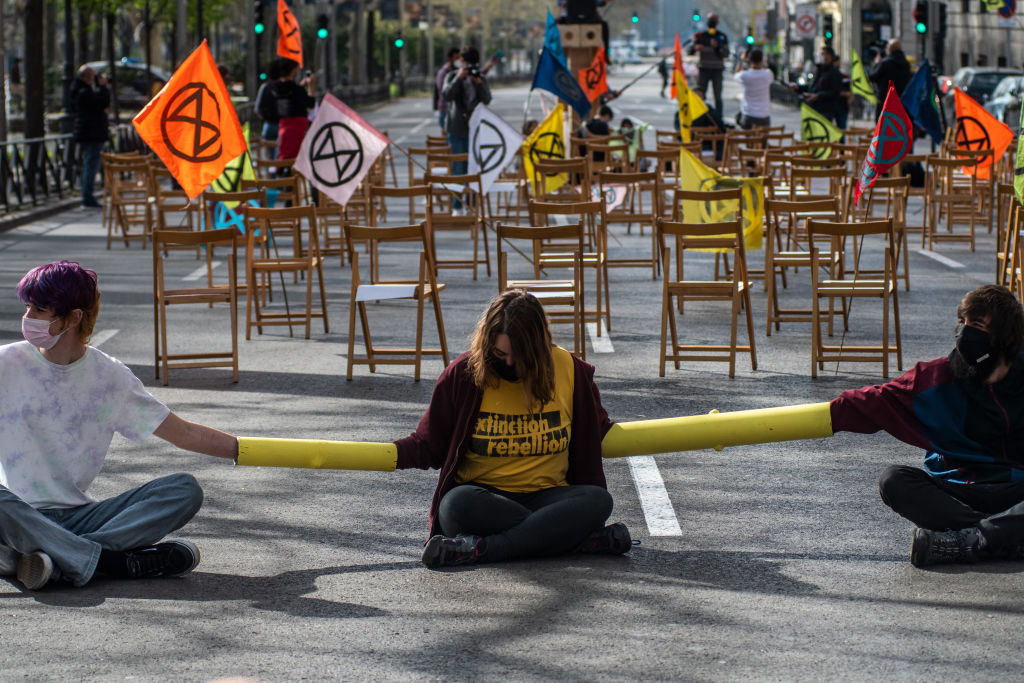 Climate change activists of Extinction Rebellion (XR) group