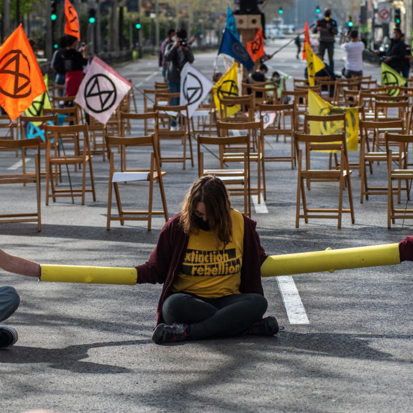 Climate change activists of Extinction Rebellion (XR) group