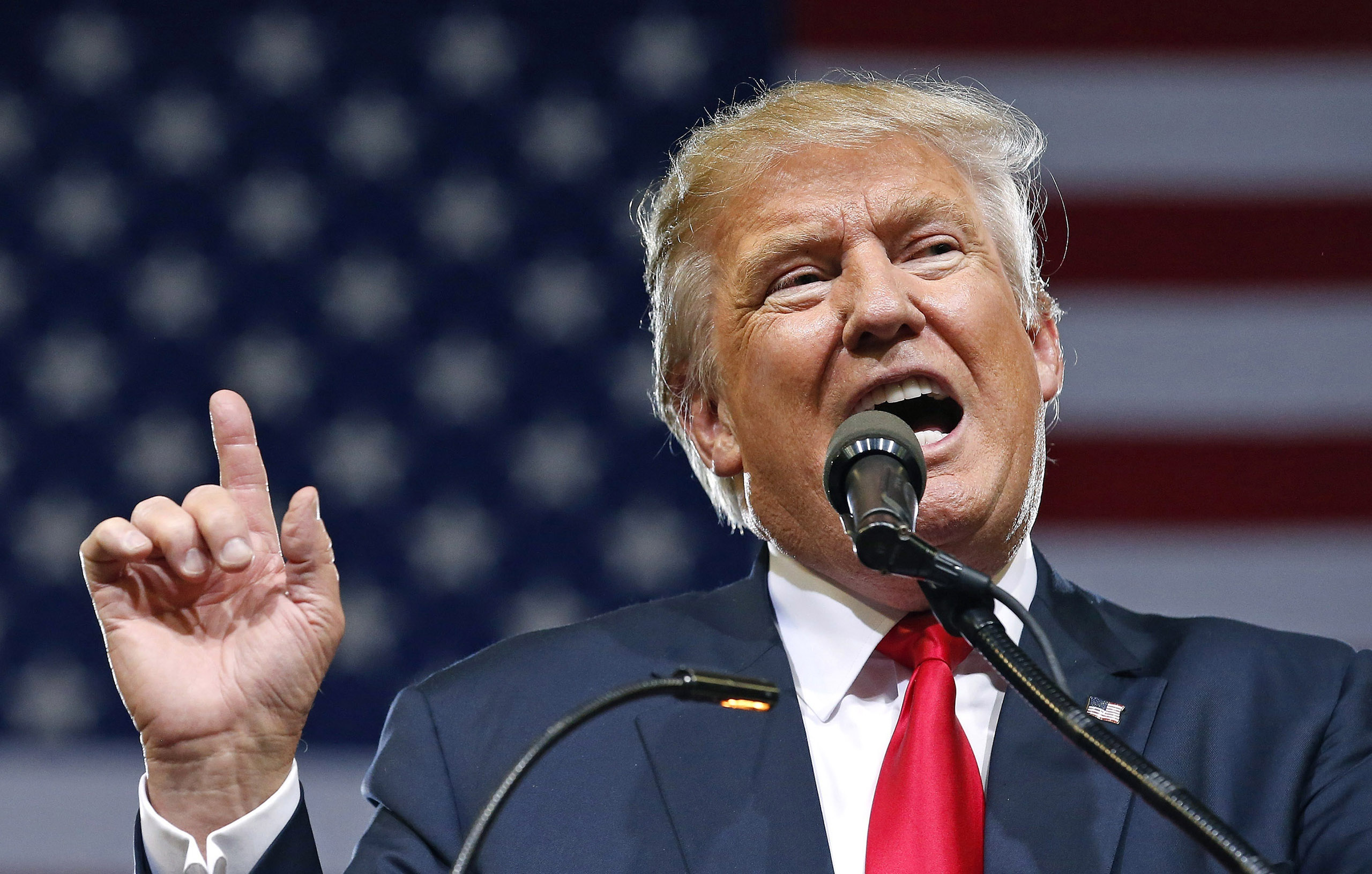Donald Trump speaks at a rally in Phoenix, Arizona on June 18, 2016.