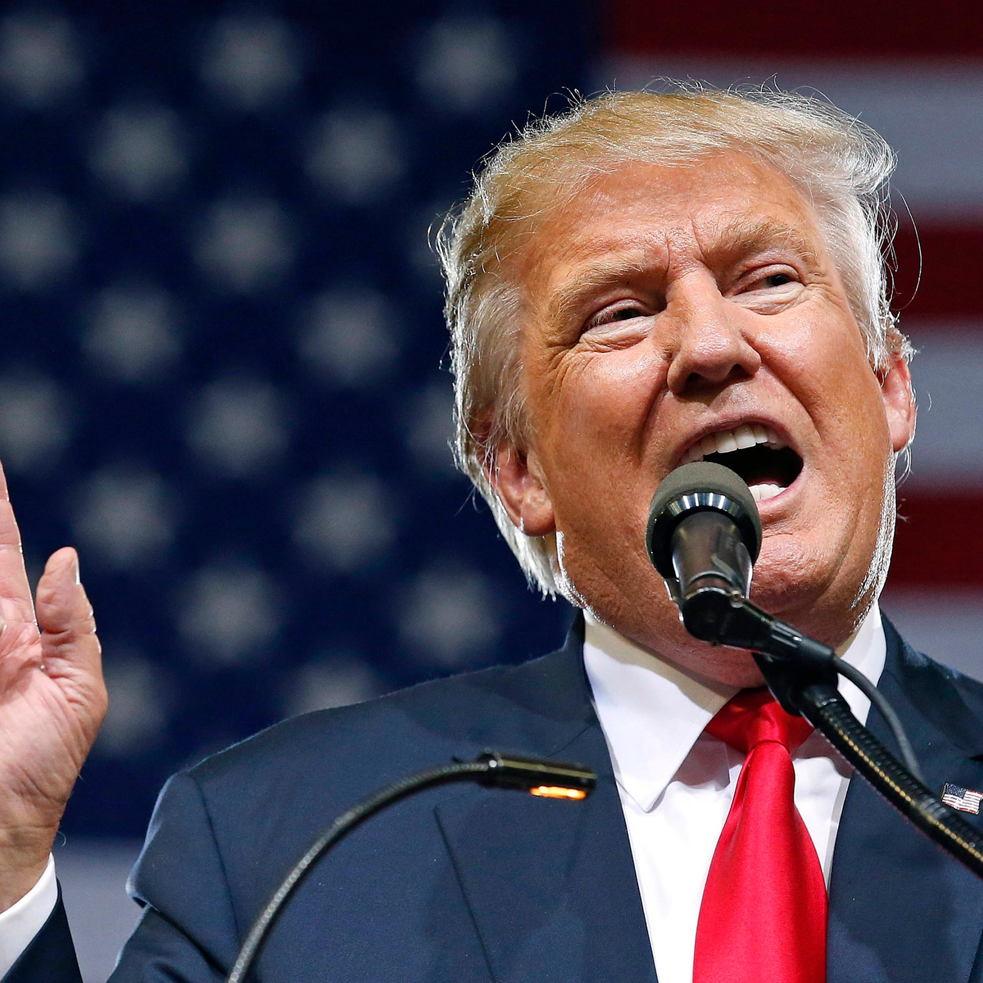 Donald Trump speaks at a rally in Phoenix, Arizona on June 18, 2016.