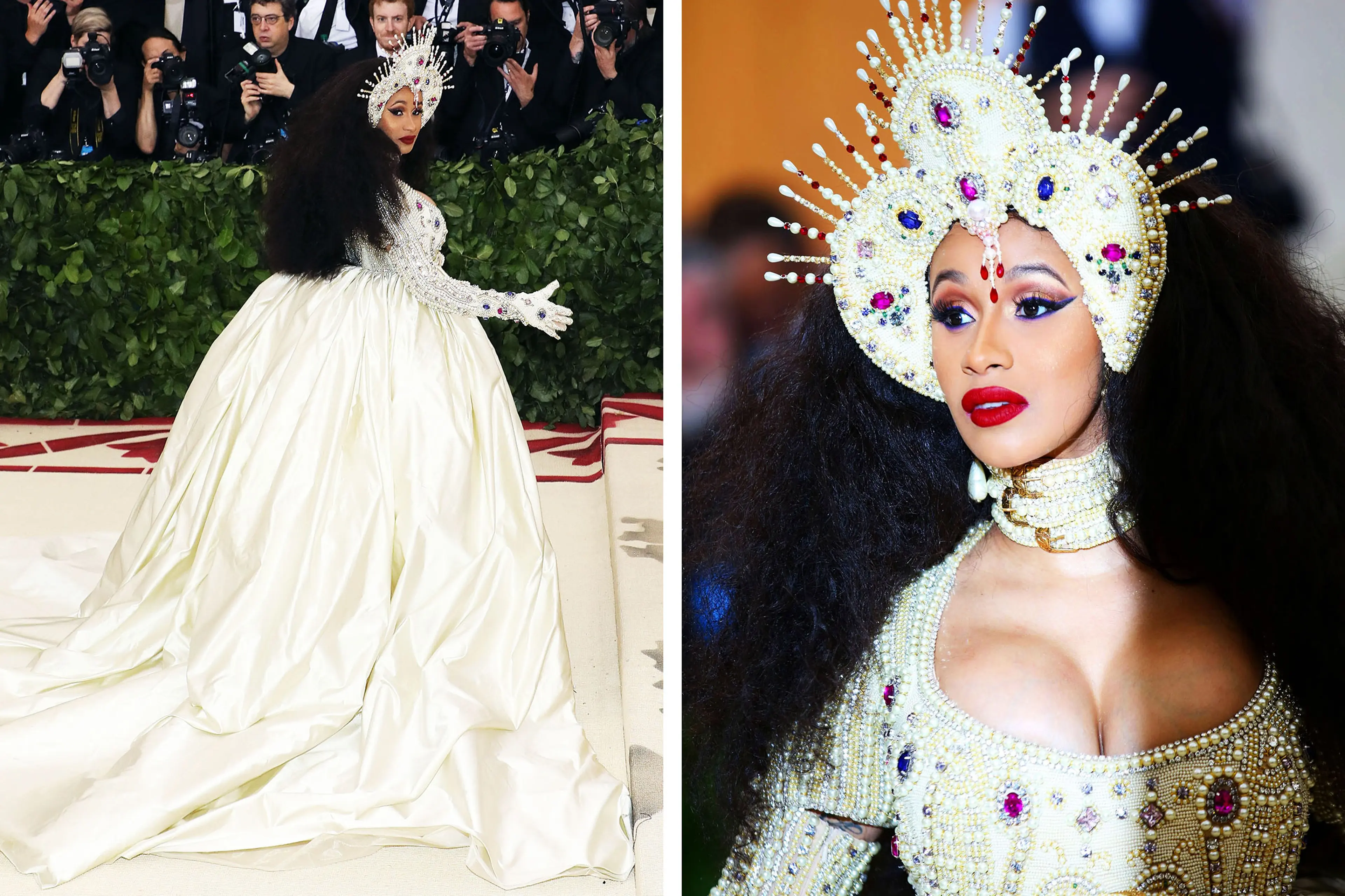 cardi b red dress met gala 2019 Can I Take a Nap Under Cardi B's Met Gala 2019 Dress?