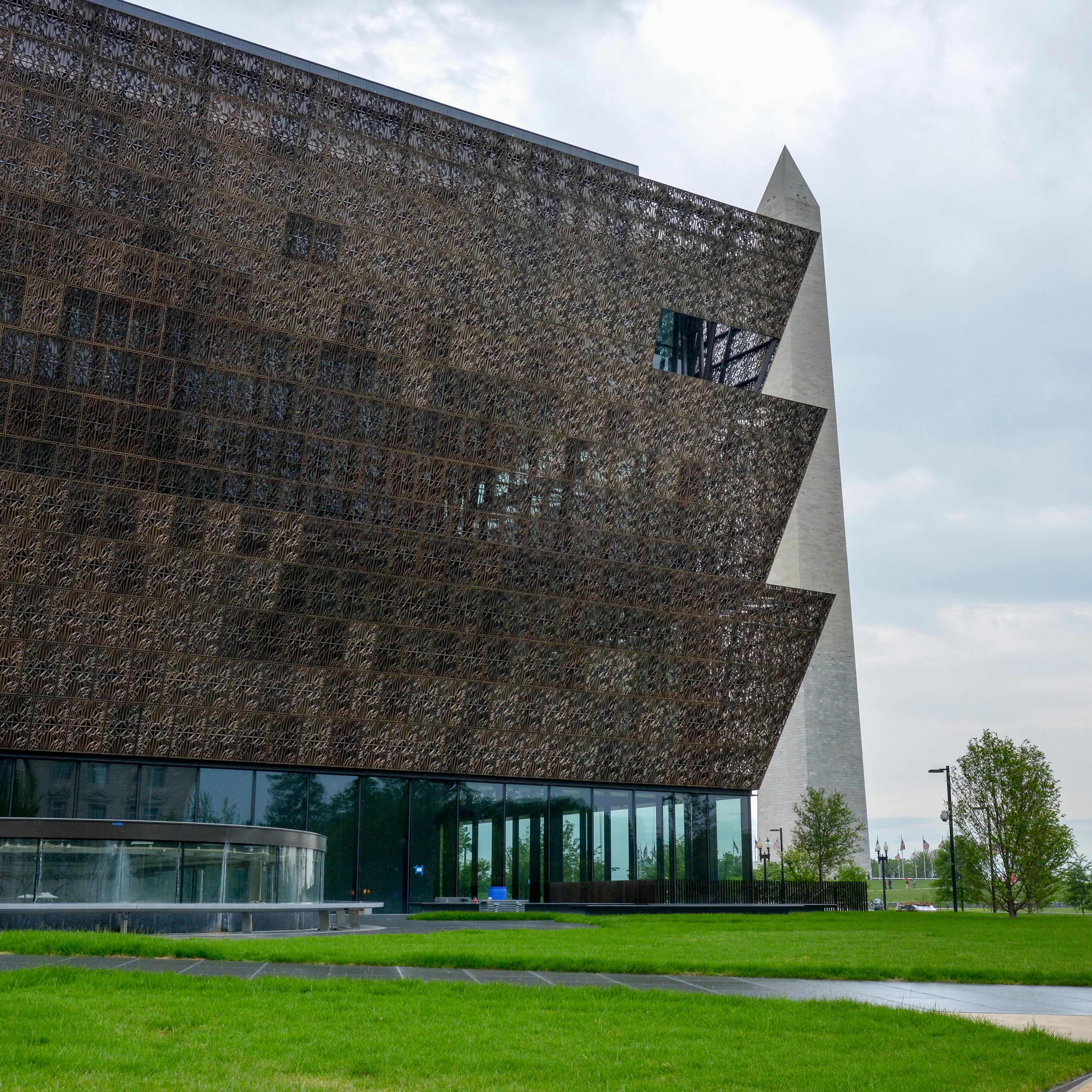 The Smithsonian National Museum of African American History and Culture sits near the Washington Monument on Tuesday, May 10, 2016, in Washington, DC. The Museum will open to the public September 24 of this year, 2016.