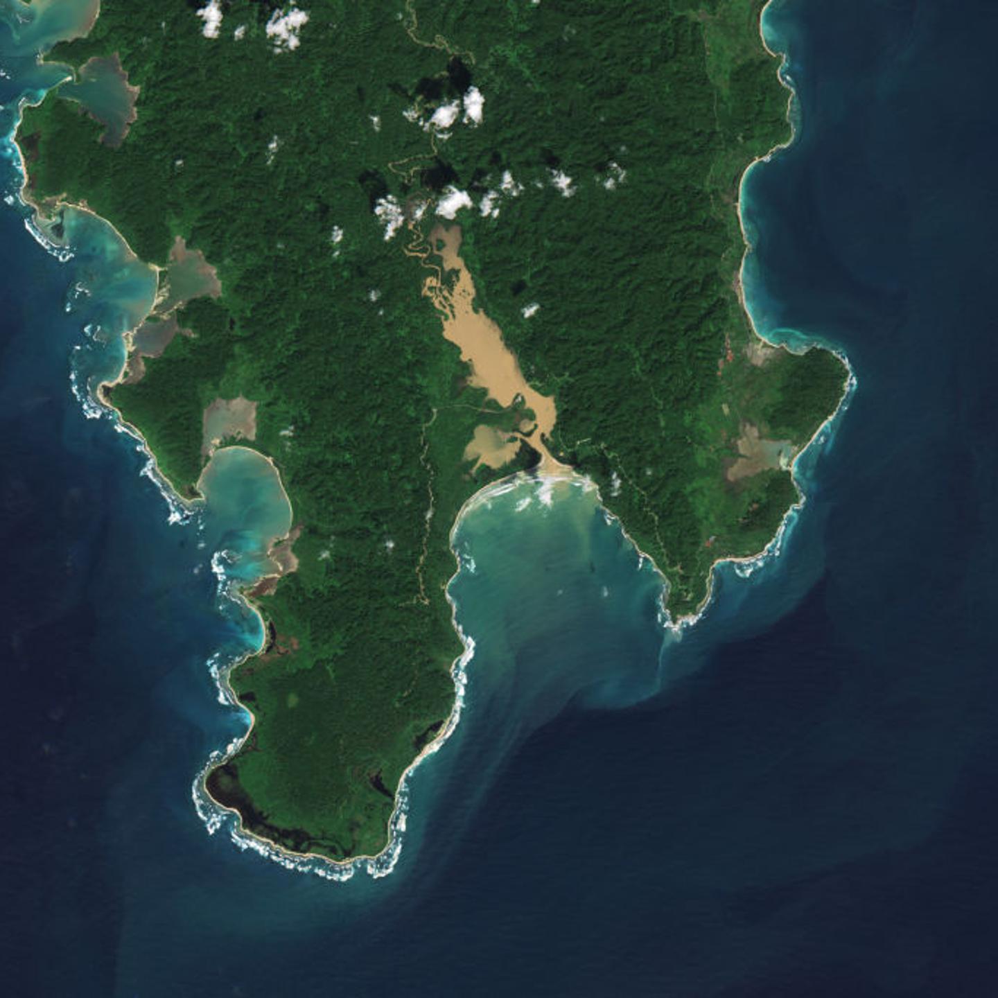 Satellite Imagery Of Great Nicobar Island In India