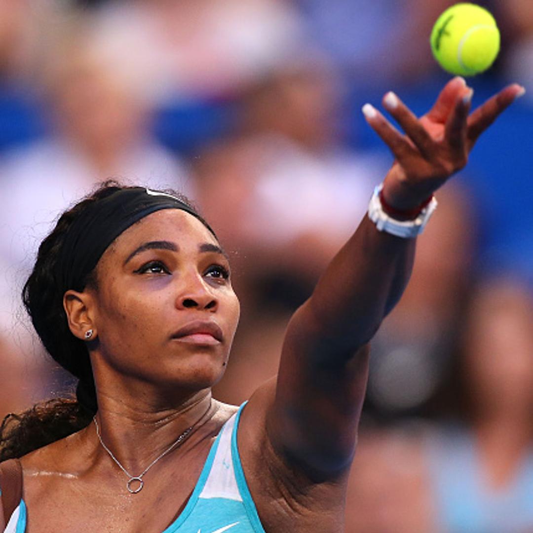 Serena Williams in a match during the 2015 Hopman Cup in Perth, Australia on Jan. 10, 2015