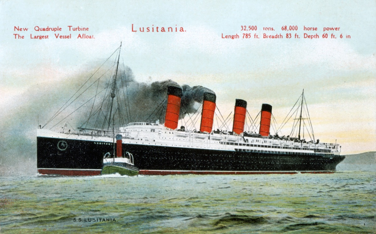 Ocean liner RMS 'Lusitania', 20th century.
