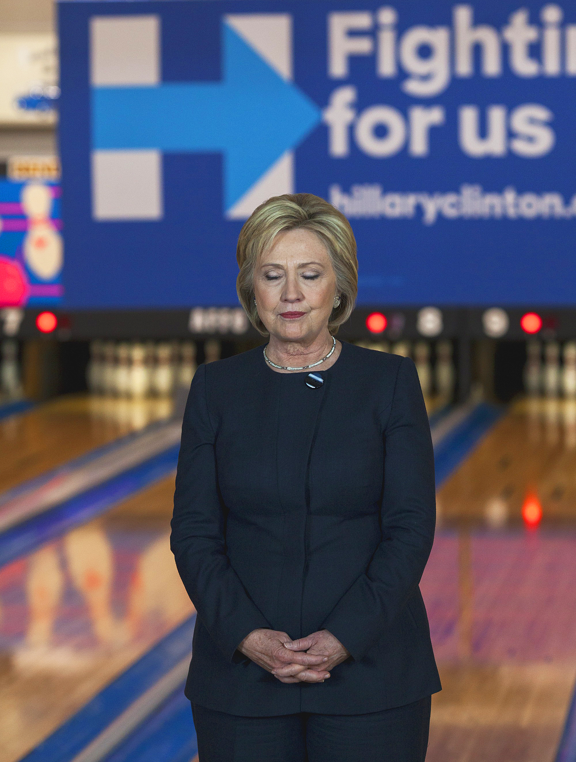 Hillary Clinton spoke to supporters at a campaign rally at the Adel Family Fun Center in Adel Iowa on Wednesday morning, January 27th 2016.(Natalie Keyssar for TIME)