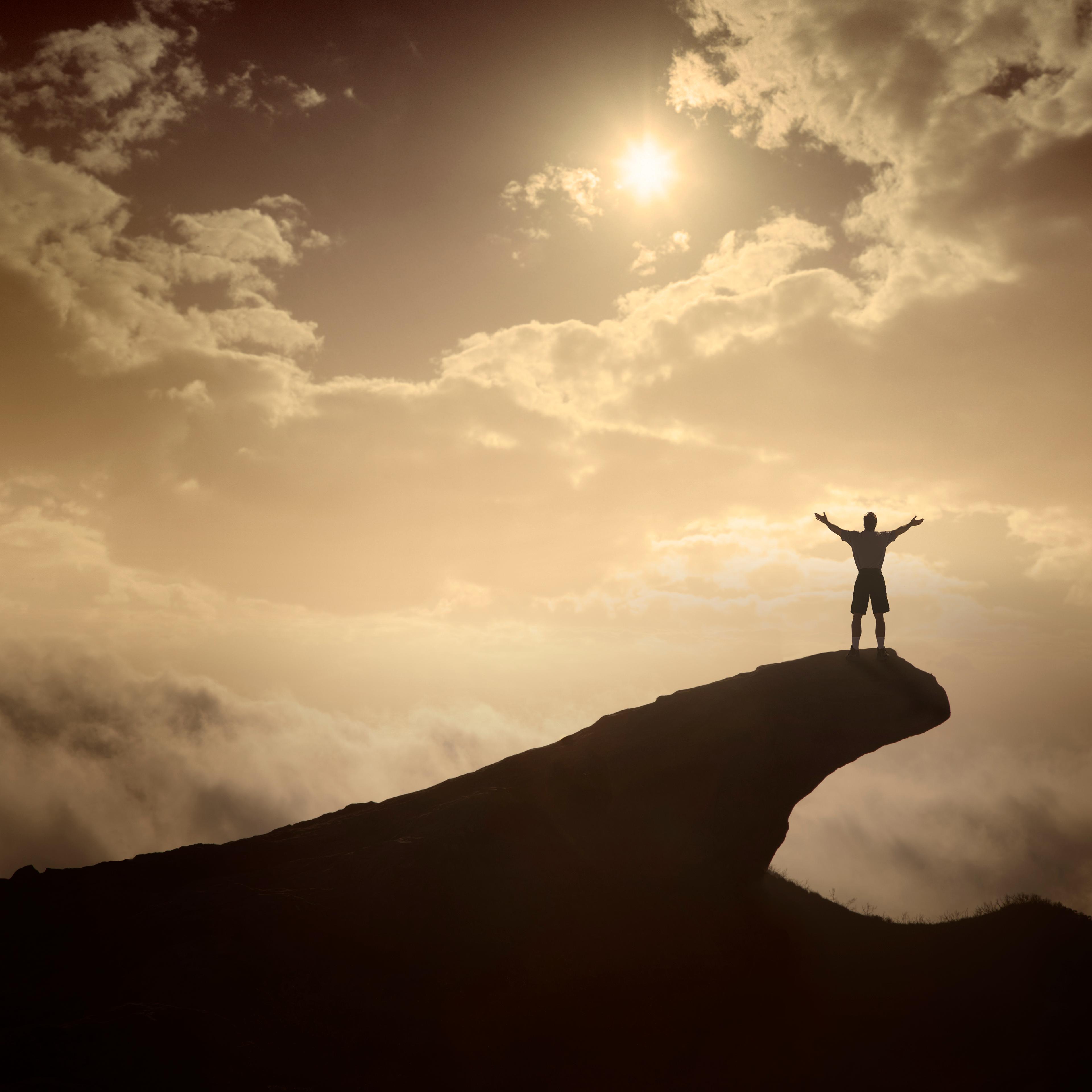 Hiker/Climber in Triumphant Pose