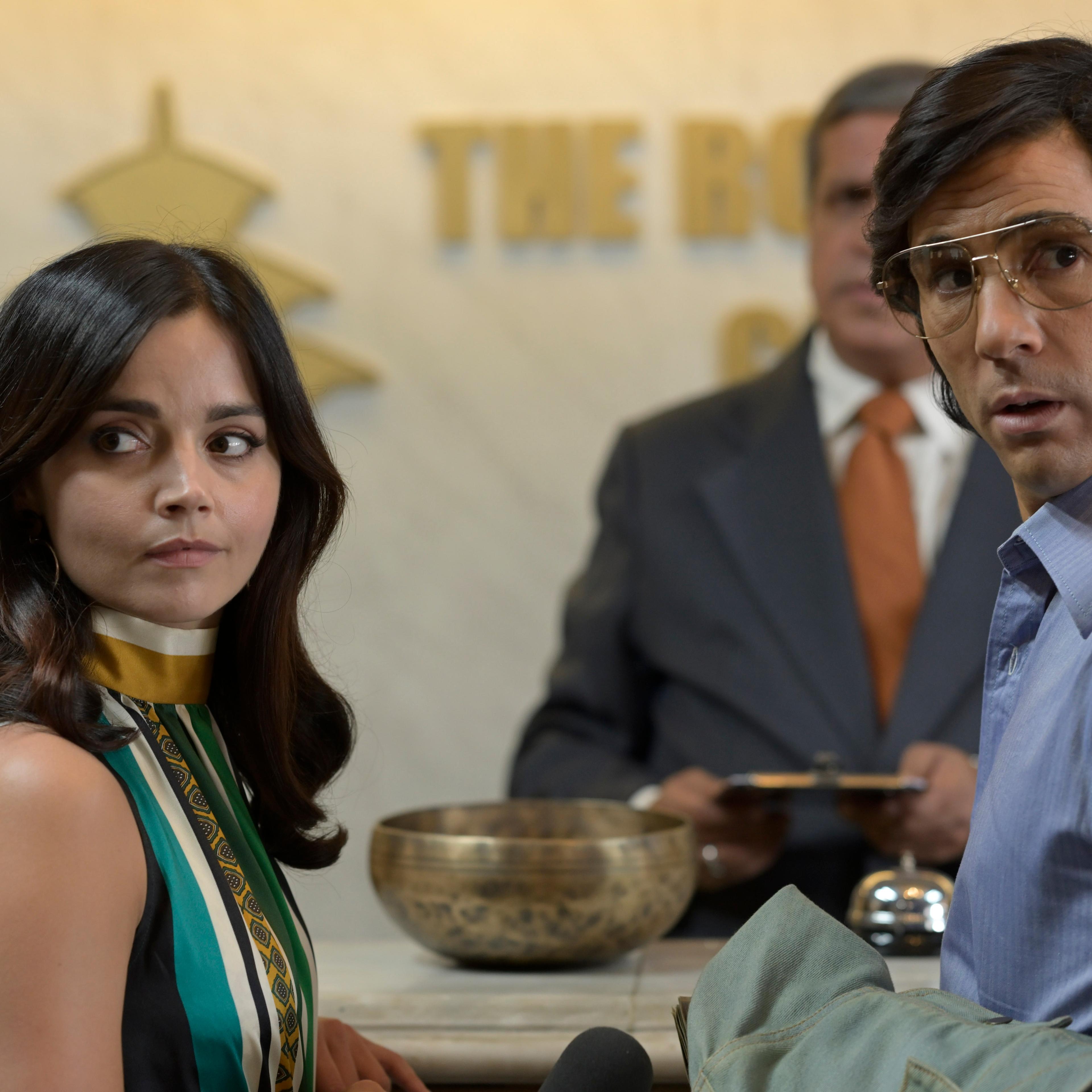 WARNING: Embargoed for publication until 00:00:01 on 12/01/2021 - Programme Name: The Serpent - TX: n/a - Episode: n/a (No. 4) - Picture Shows: Monique/Marie-Andrée Leclerc (JENNA COLEMAN), Laxman (DARSHAN JARIWALLA), Charles Sobhraj (TAHAR RAHIM) - (C)