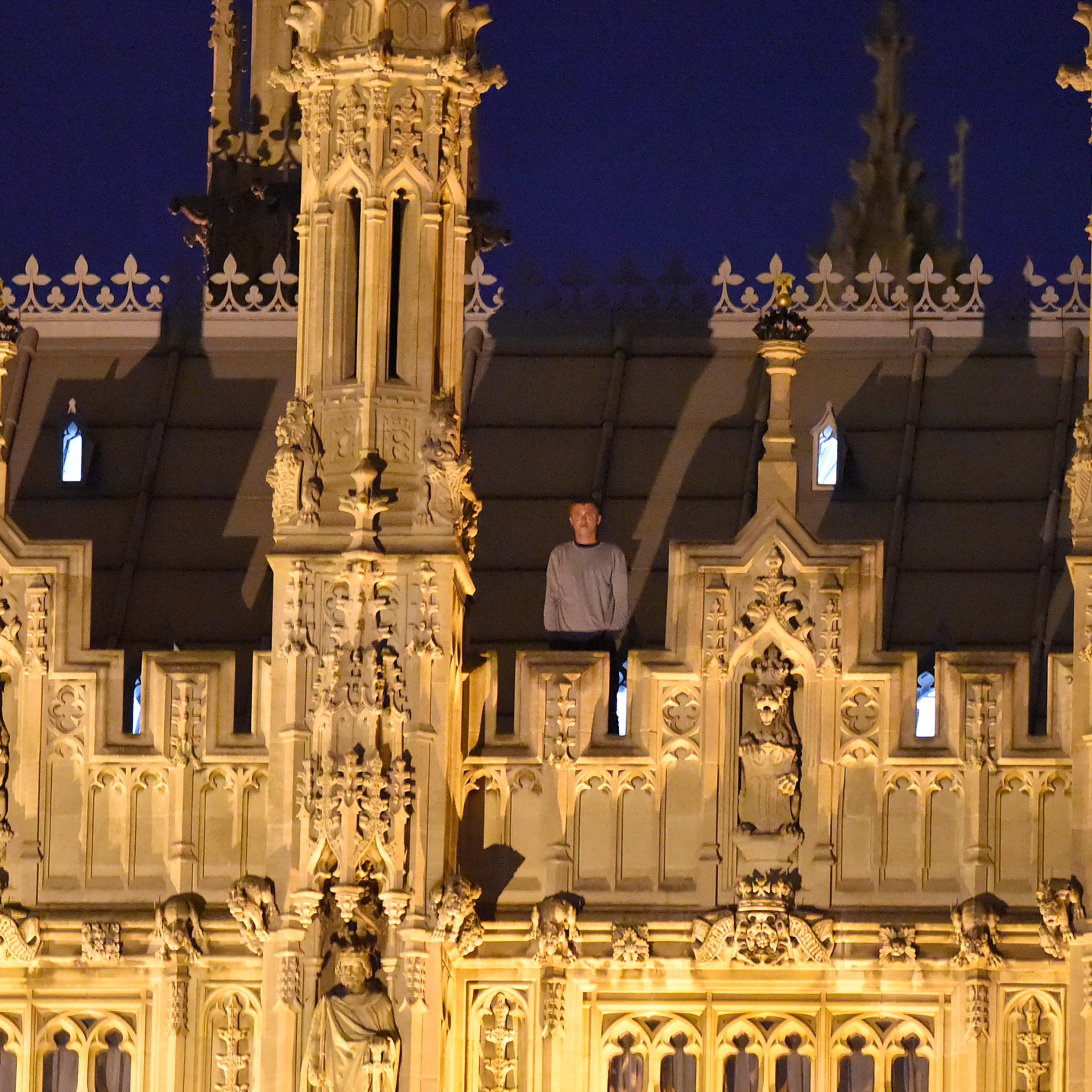 Trespasser On The Roof Of Parliament