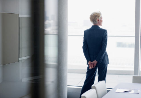business-woman-standing-rear-view